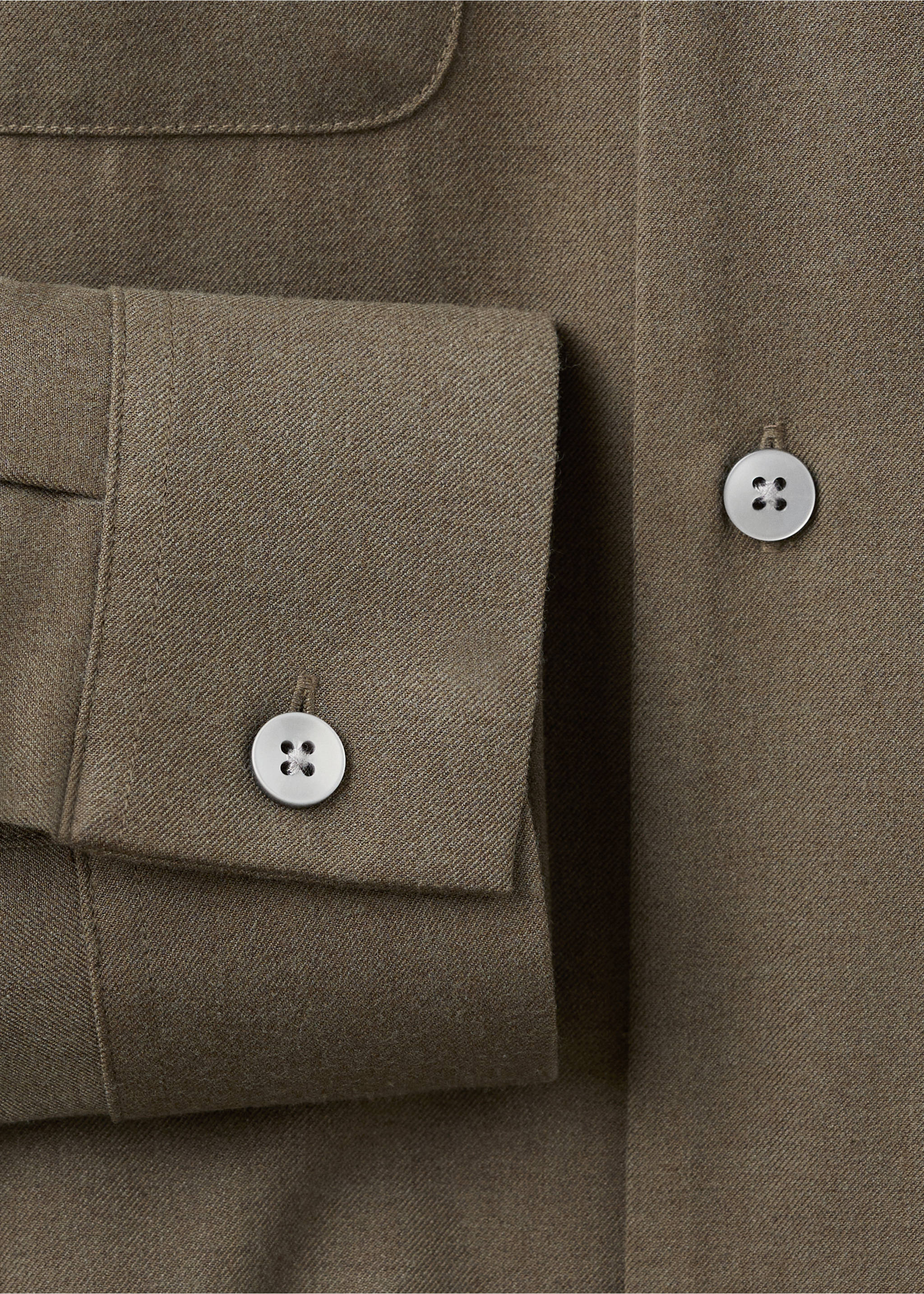 Regular-fit overshirt with pocket - Details of the article 0, Khaki. Ref: 17086726-00.