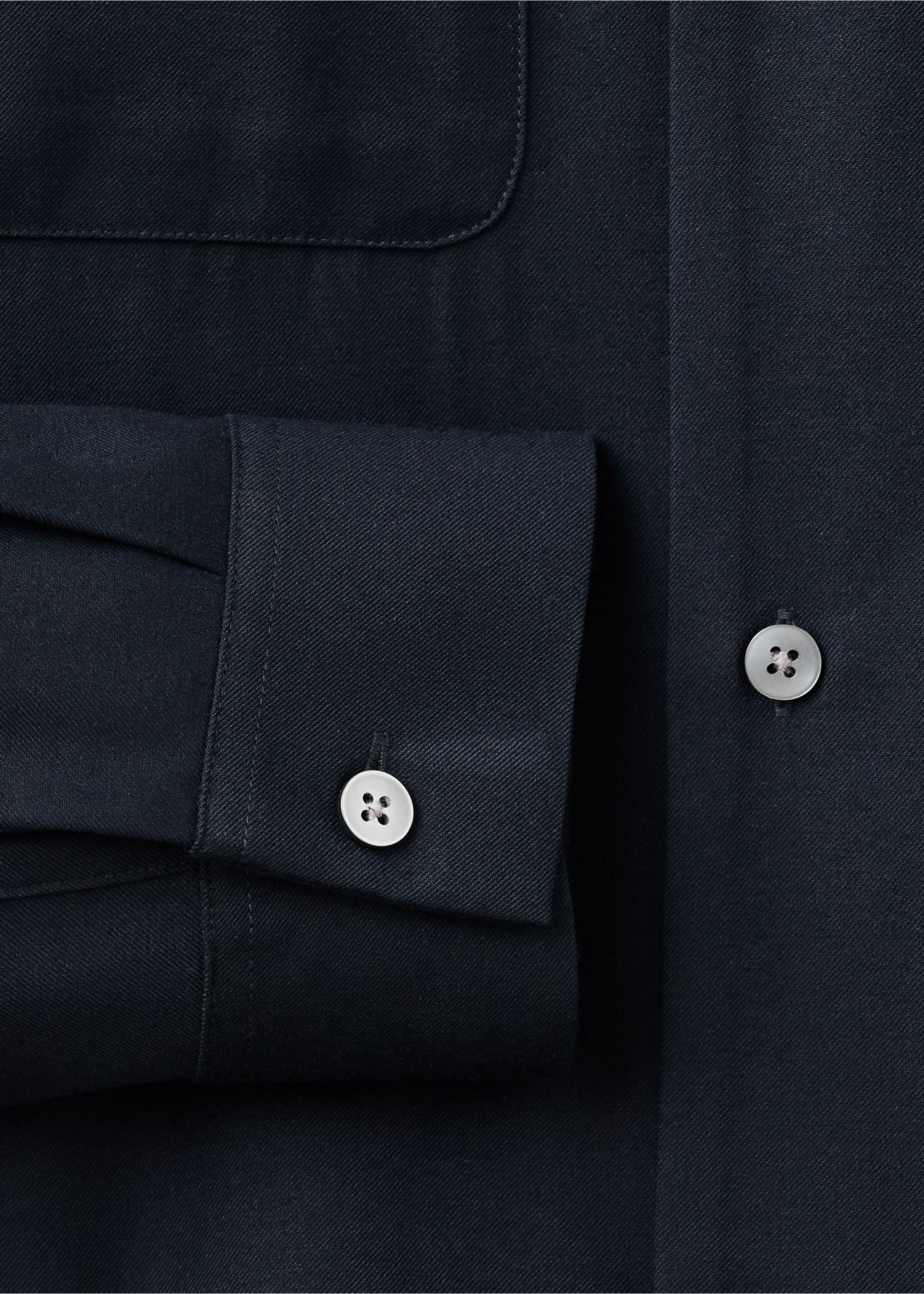 Regular-fit overshirt with pocket - Details of the article 0, Dark Navy. Ref: 17086726-00.