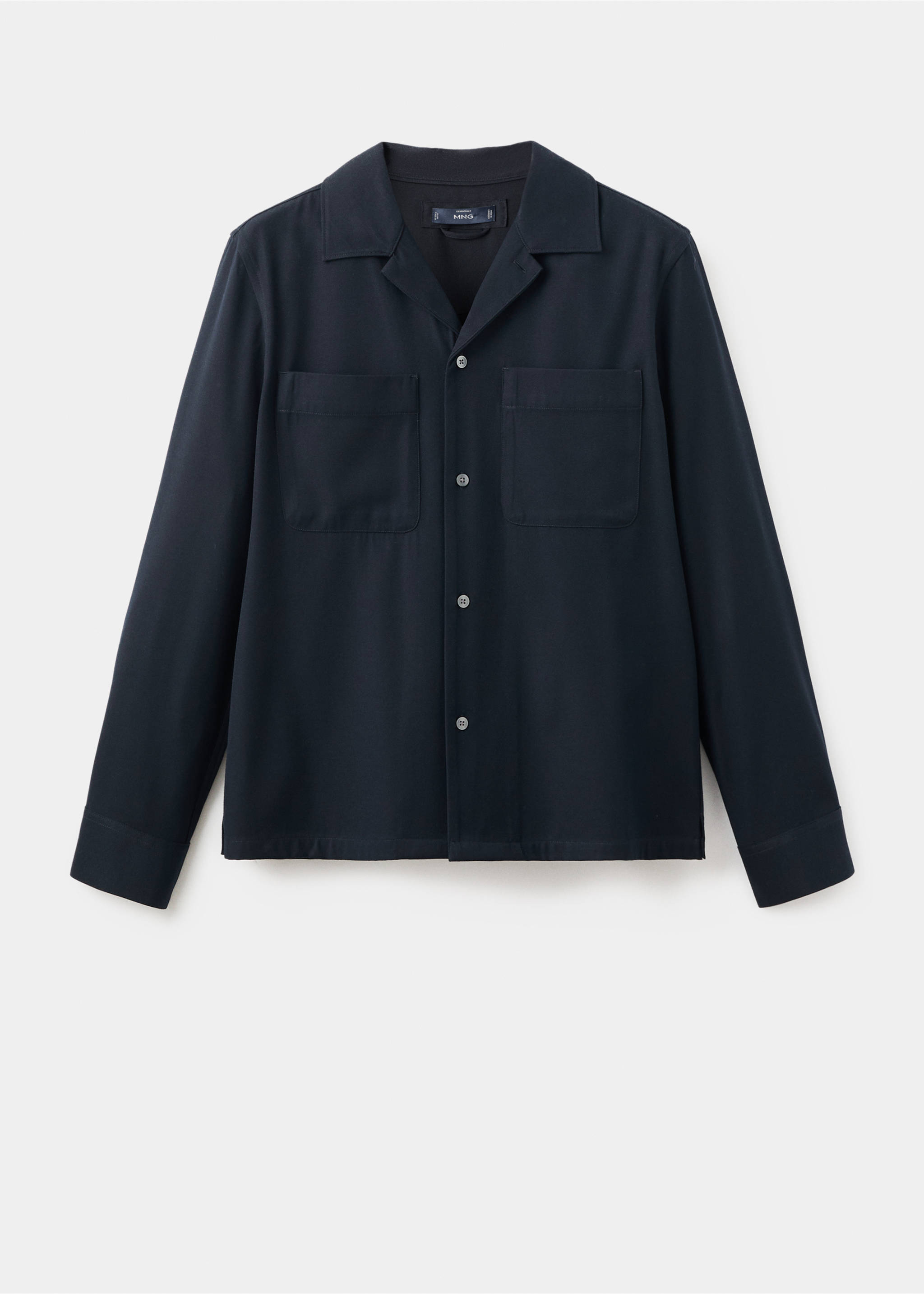 Regular-fit overshirt with pocket - Article without model, Dark Navy. Ref: 17086726-00.