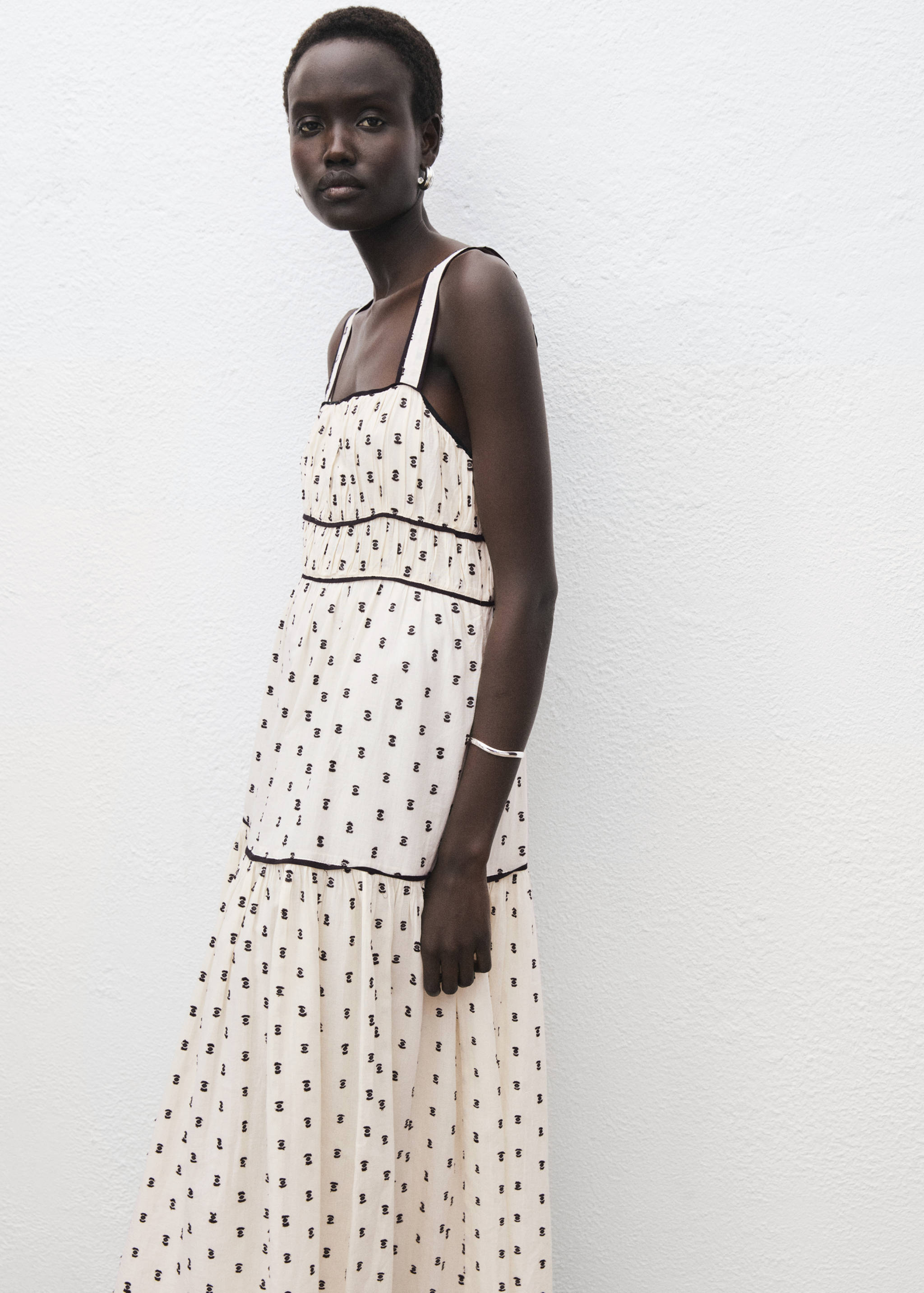Plumetis-Midi-Kleid - Mittlere Ansicht