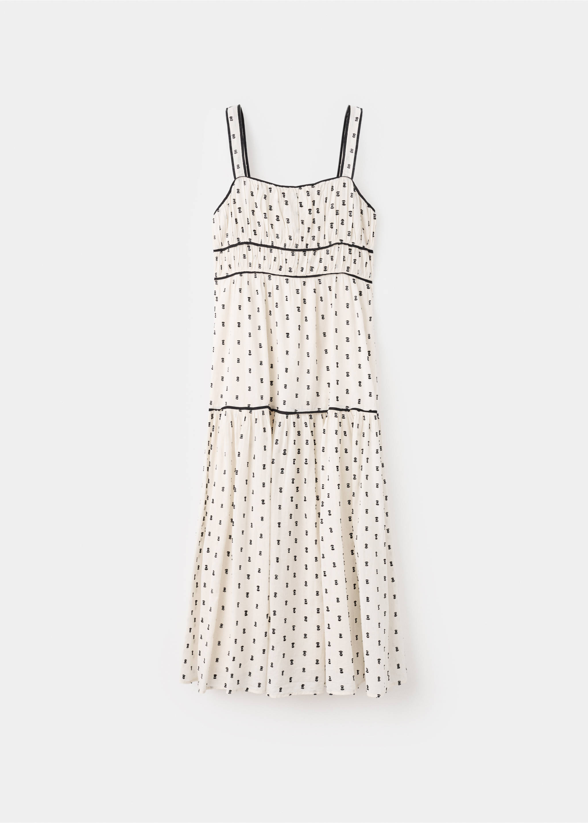 Robe midi plumetis - Article sans modèle, Écru. Ref: 17086731-00.