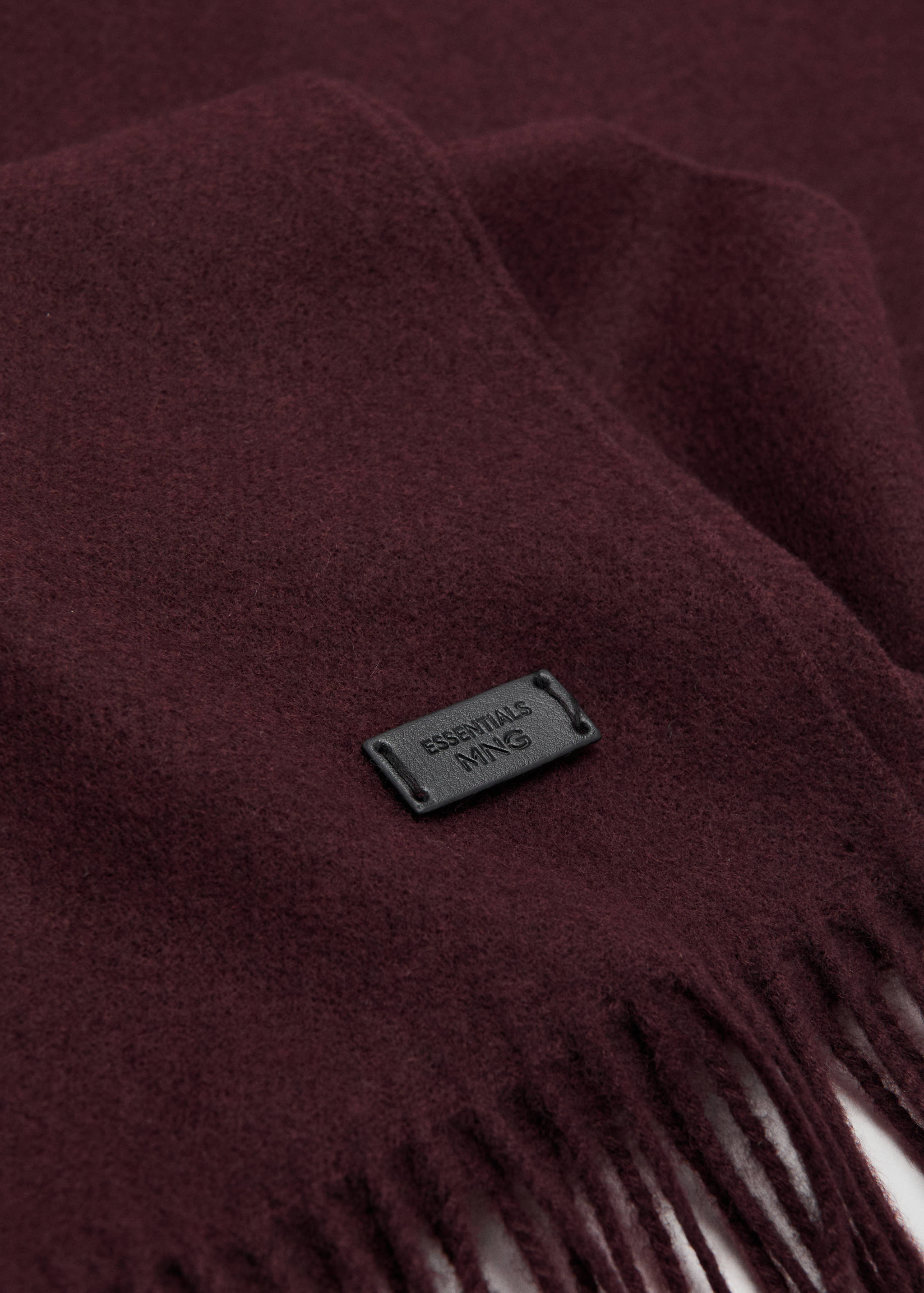 Plain fringed scarf - Medium plane