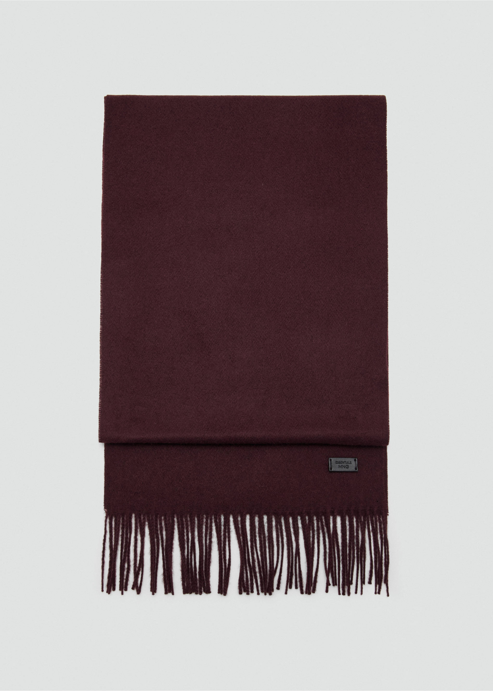 Plain fringed scarf - Article without model, Burgundy. Ref: 17086732-00.