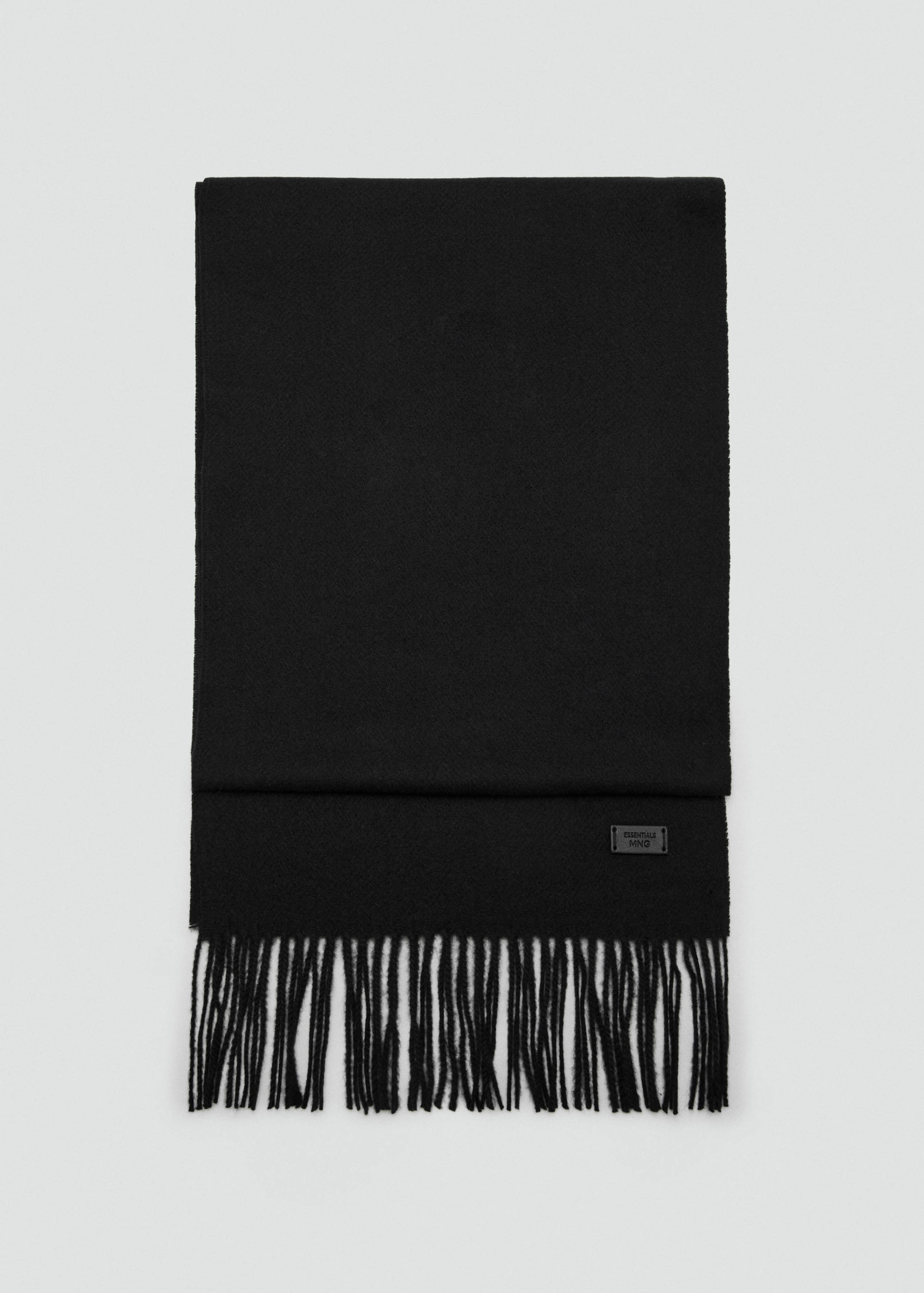 Plain fringed scarf - Article without model