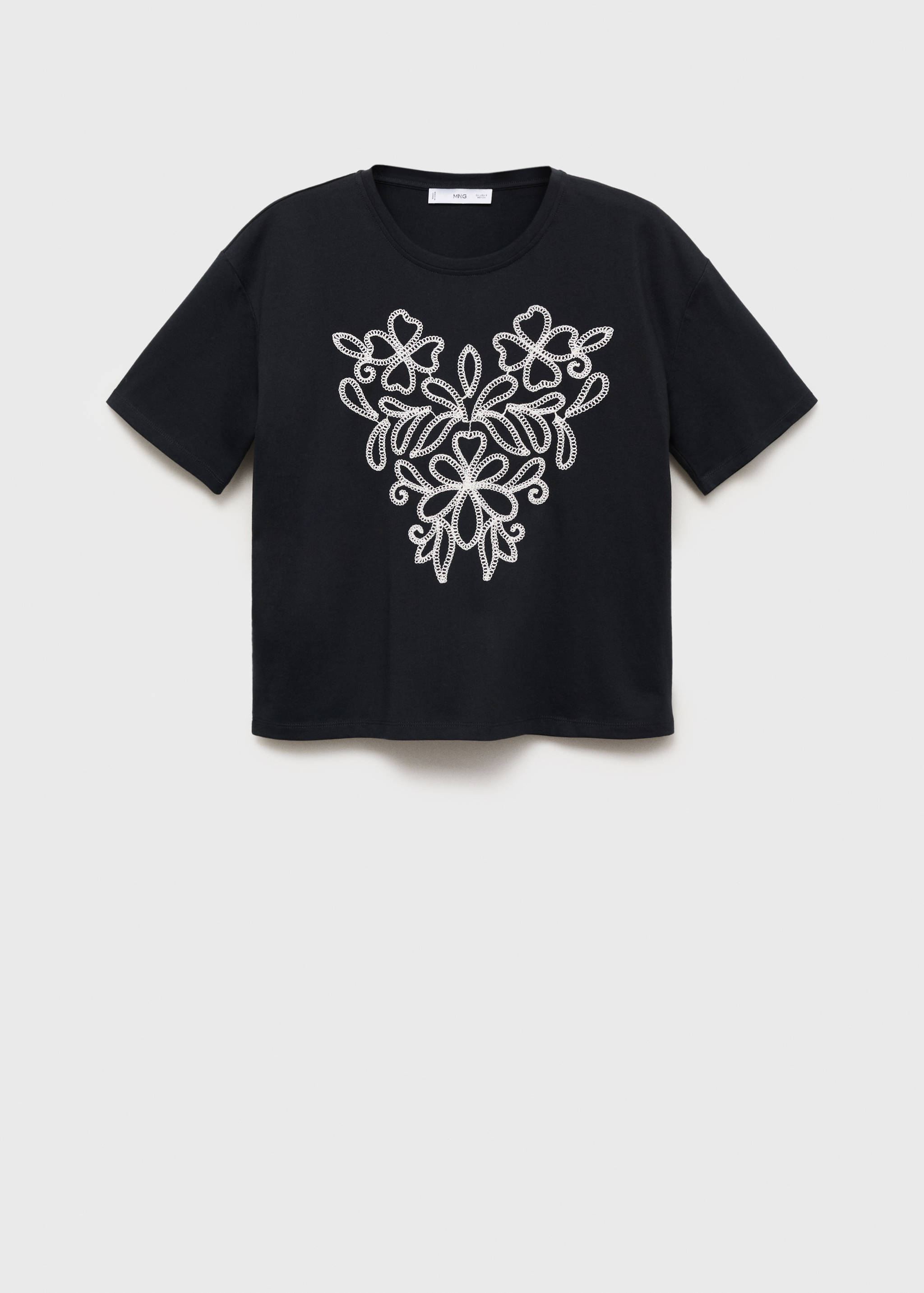 Floral-embroidered cotton t-shirt - Article without model