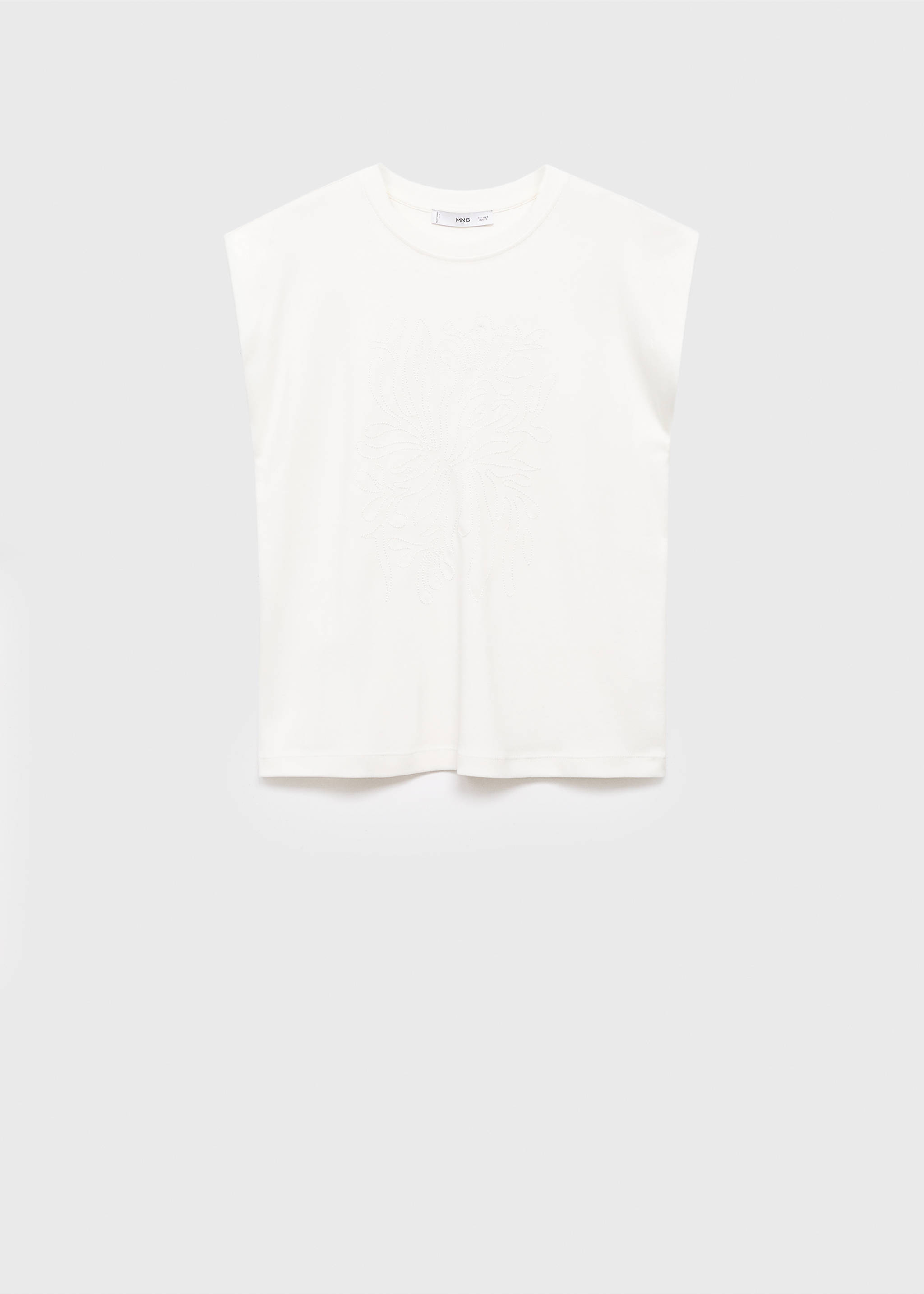 Cotton sleeveless t-shirt - Article without model, White. Ref: 17086737-00.
