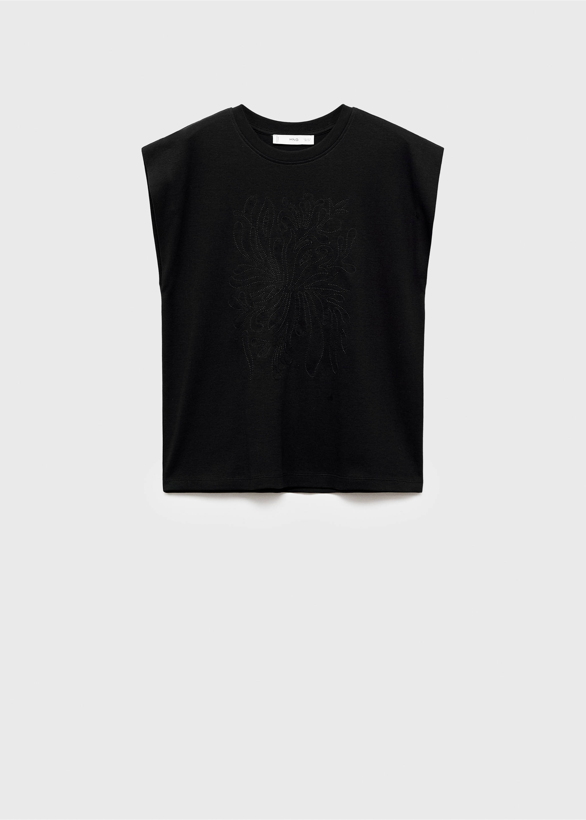 Cotton sleeveless t-shirt - Article without model, Black. Ref: 17086737-00.