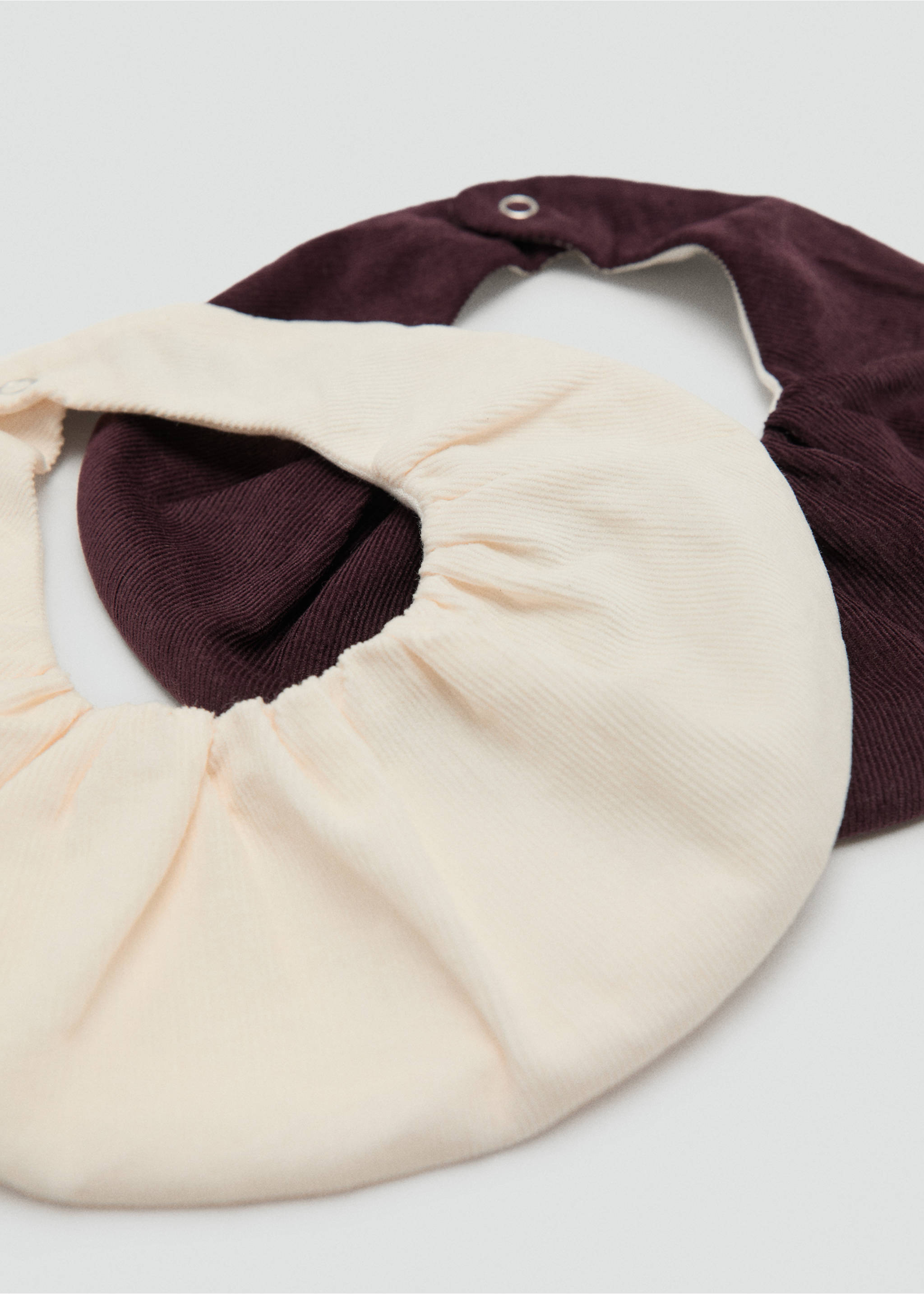 Pack of 2 corduroy bibs - Medium plane, Burgundy. Ref: 17086743-00.