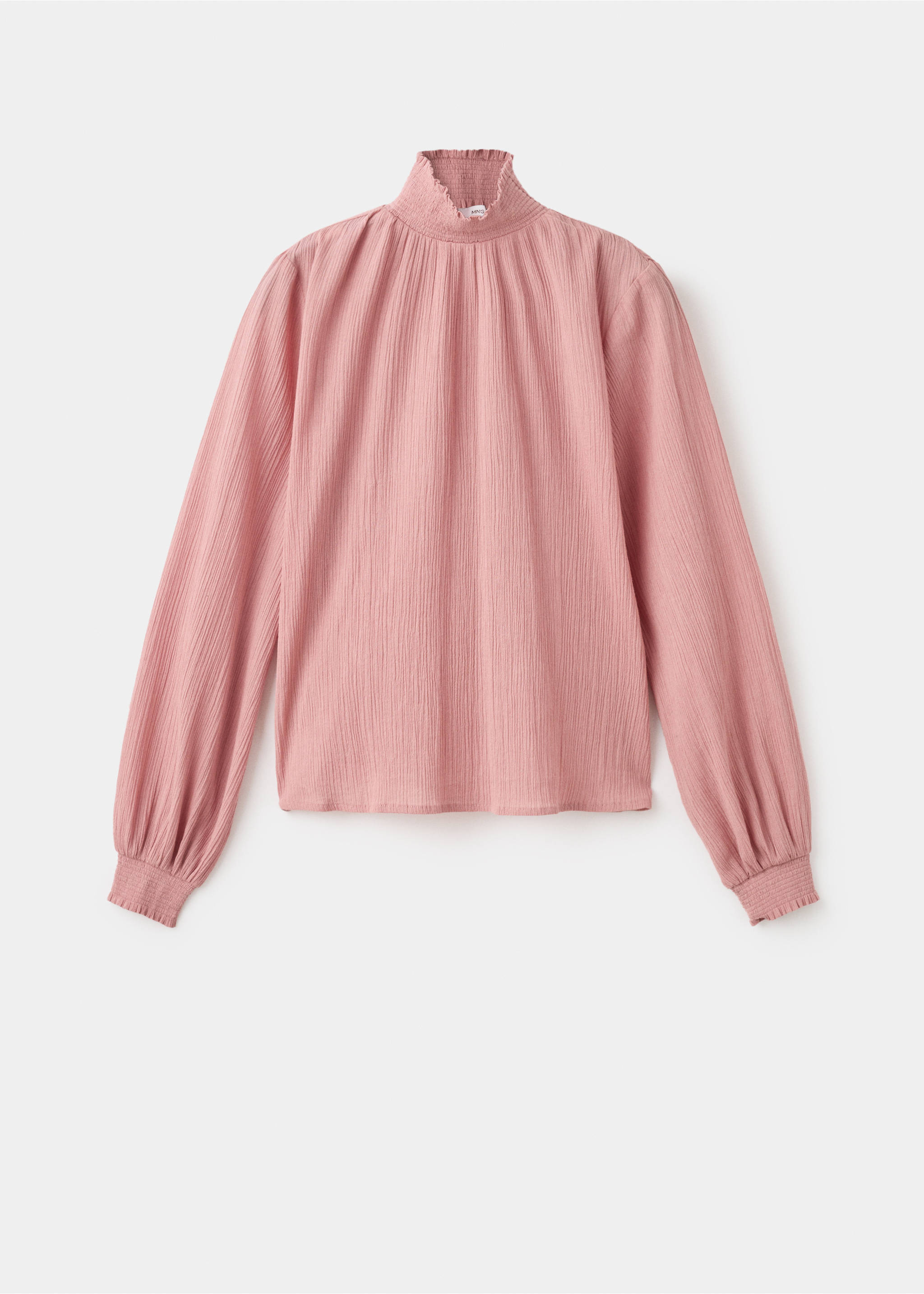 Blouse col montant froncé - Article sans modèle, Violet clair/pastel. Ref: 17087125-00.