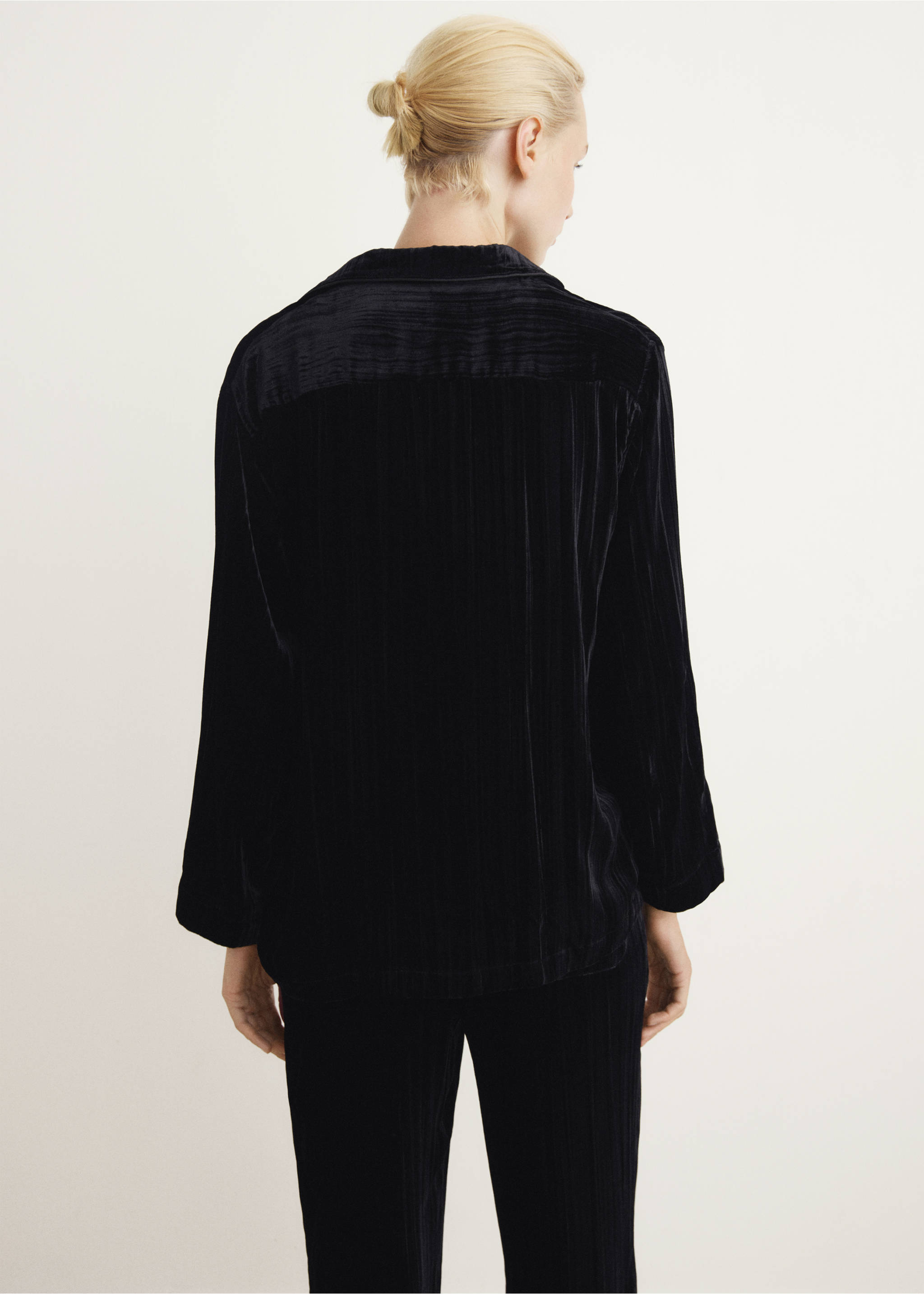 Camisa velvet seda - Revers de l'article, Gris. Ref: 17087129-00.