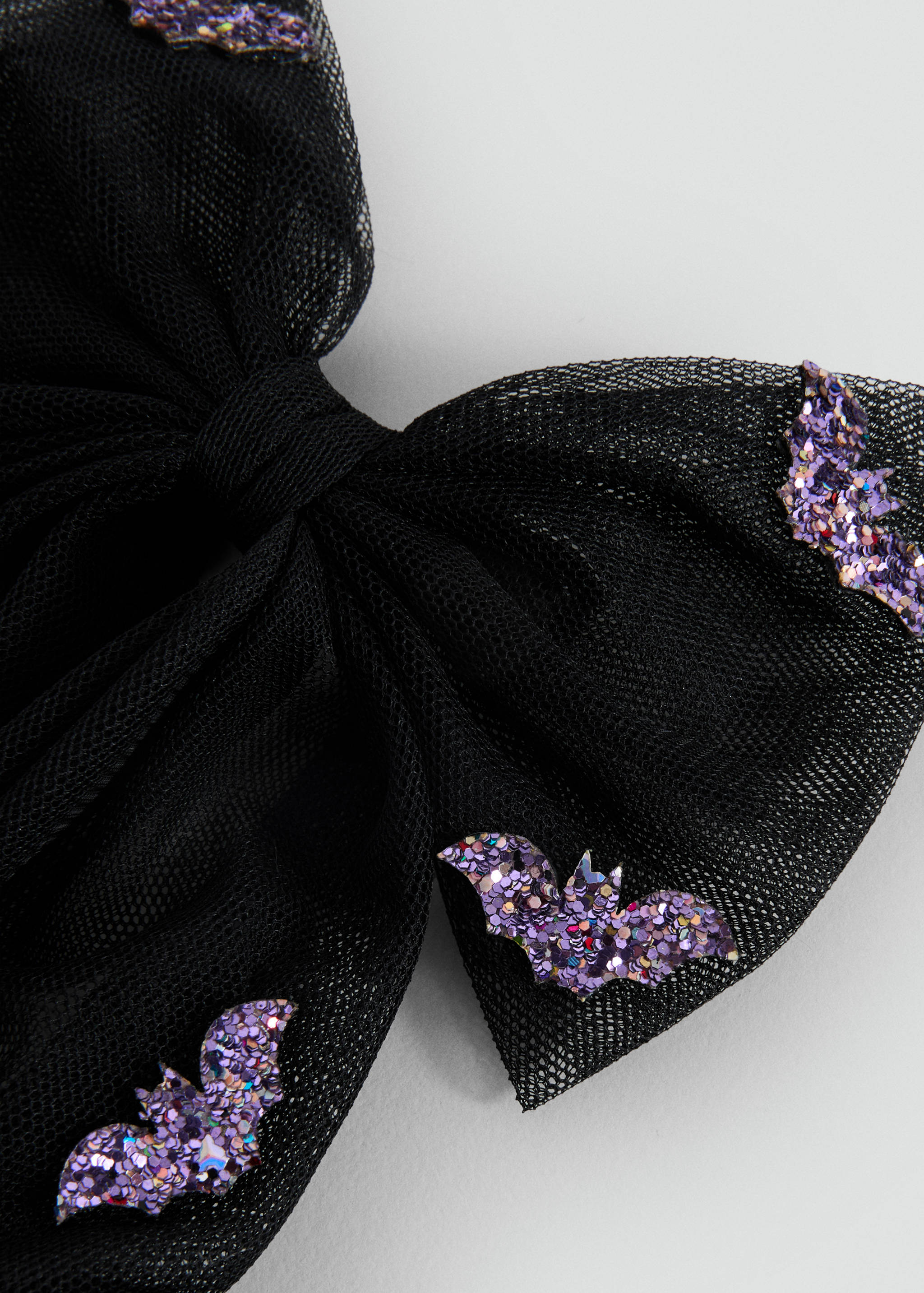 Bat barrette with bow - Medium plane