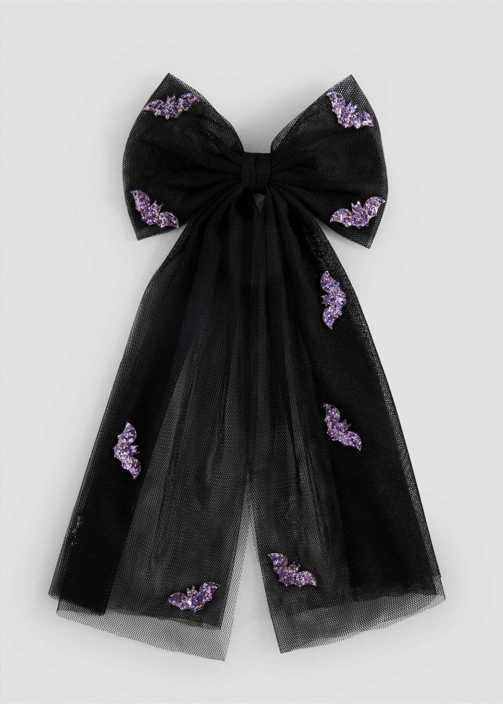 Bat barrette with bow - Article without model, Black. Ref: 17087132-00.