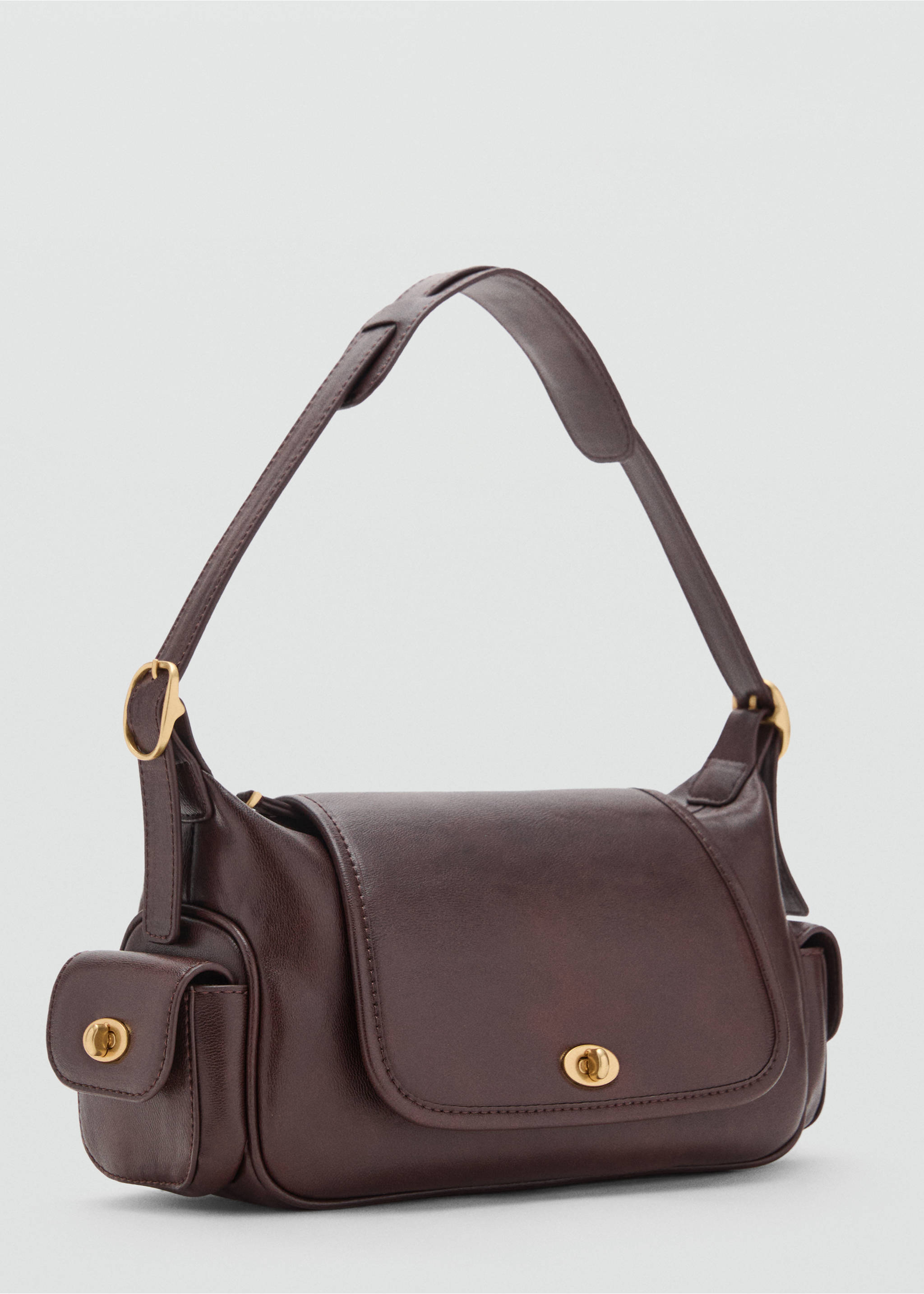 Shoulder bag with pockets - Medium plane, Chocolate. Ref: 17087137-00.