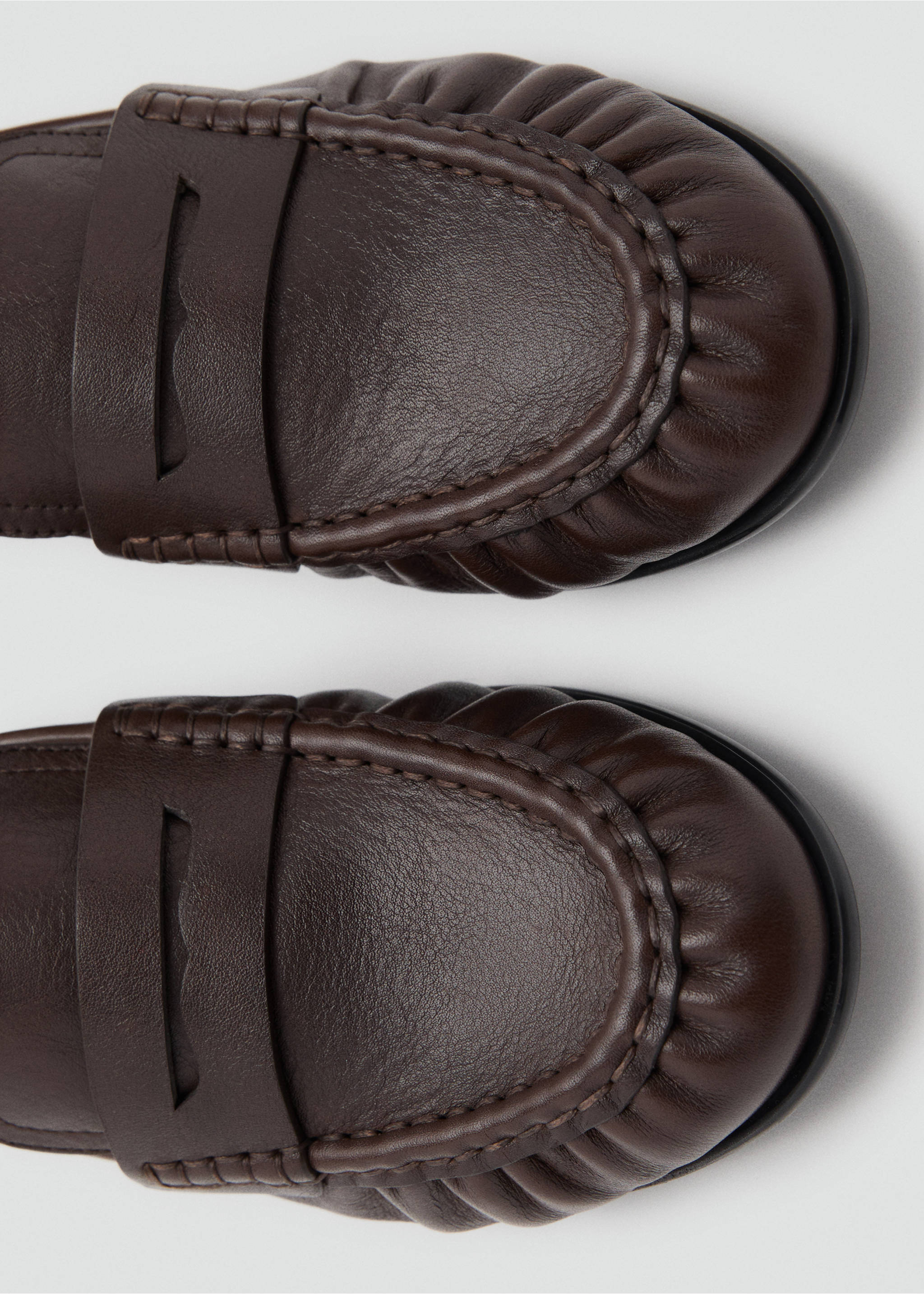 Leather penny loafers - Details of the article 3, Chocolate. Ref: 17087138-00.