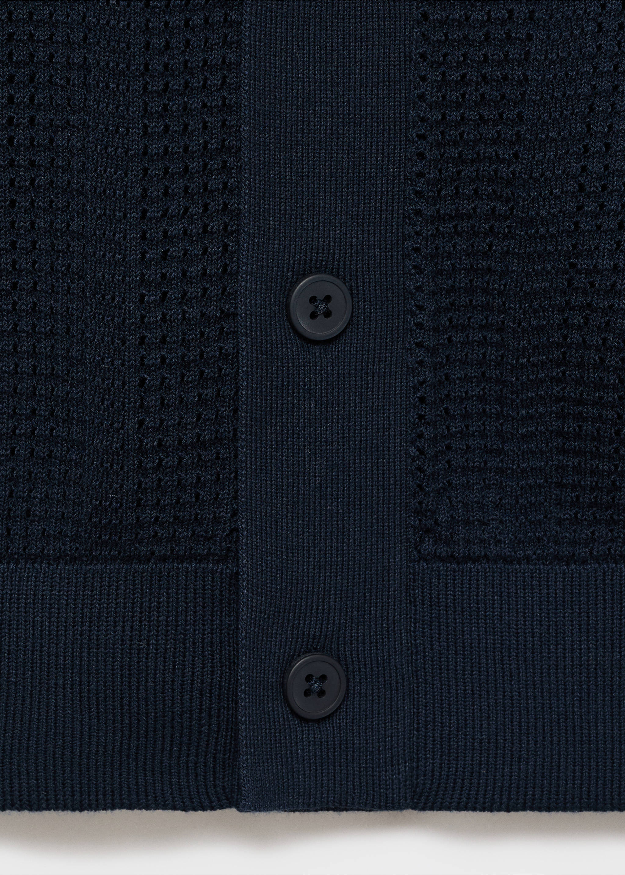 Striped openwork knitted shirt - Details of the article 0, Navy. Ref: 17087761-00.