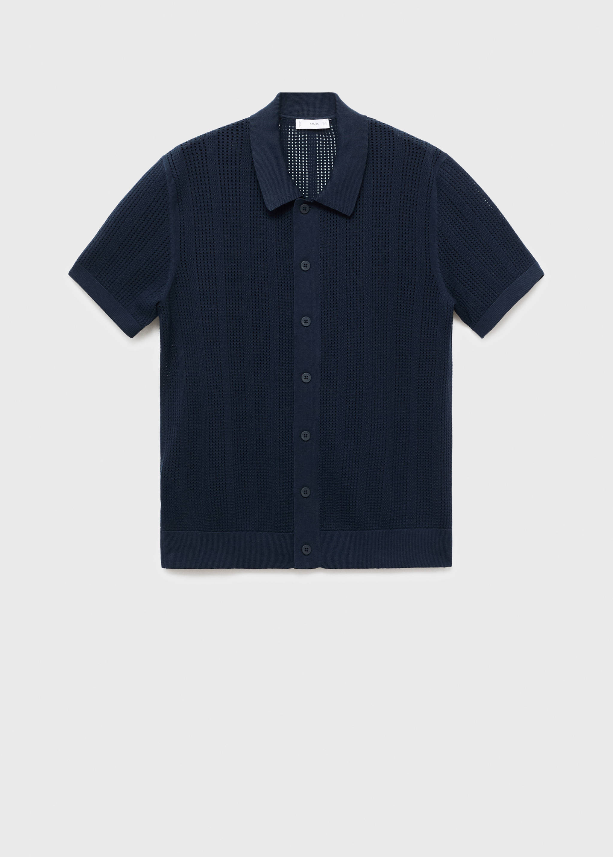 Striped openwork knitted shirt - Article without model