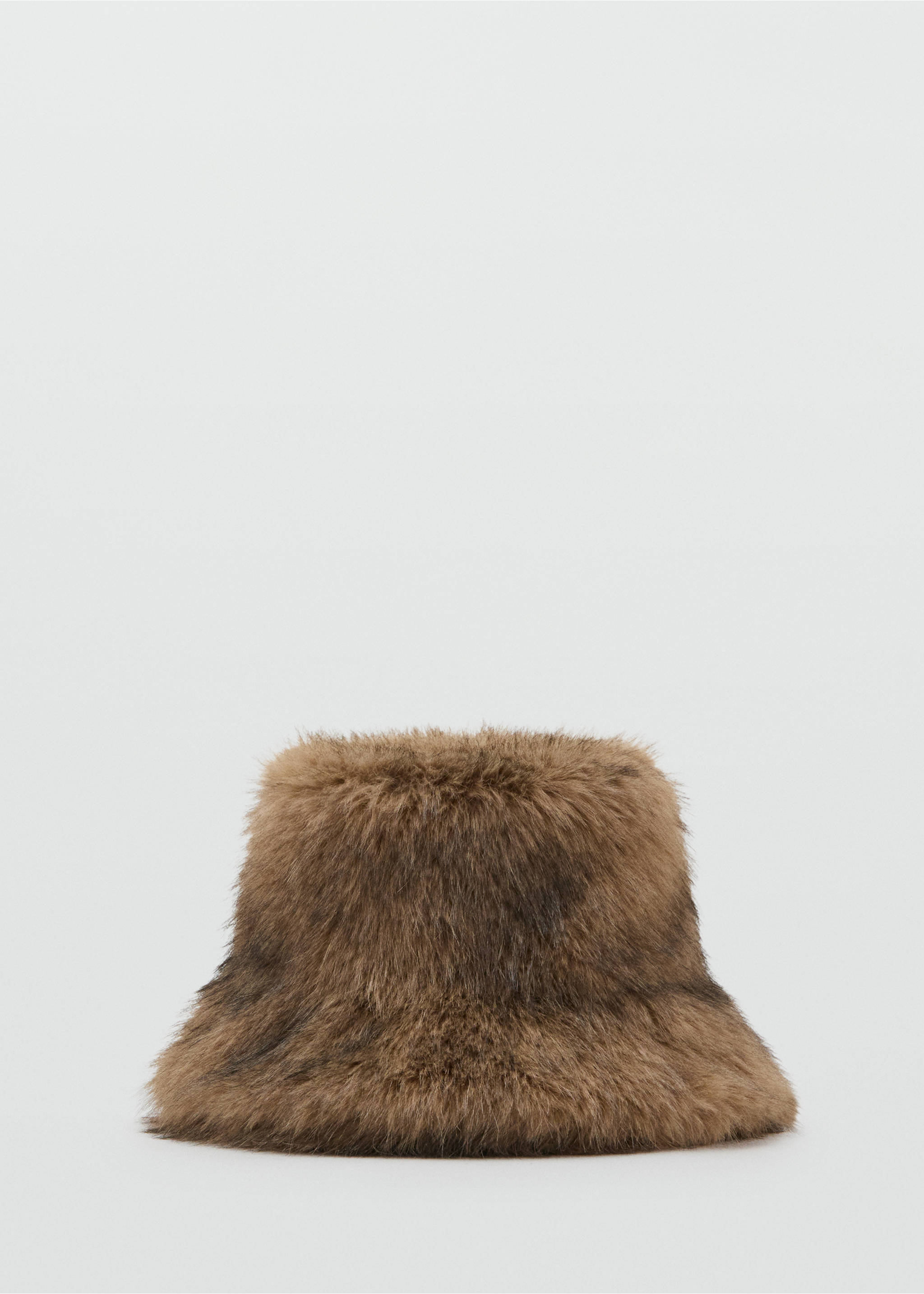 Faux-fur bucket hat - Article without model, Medium Brown. Ref: 17087768-00.