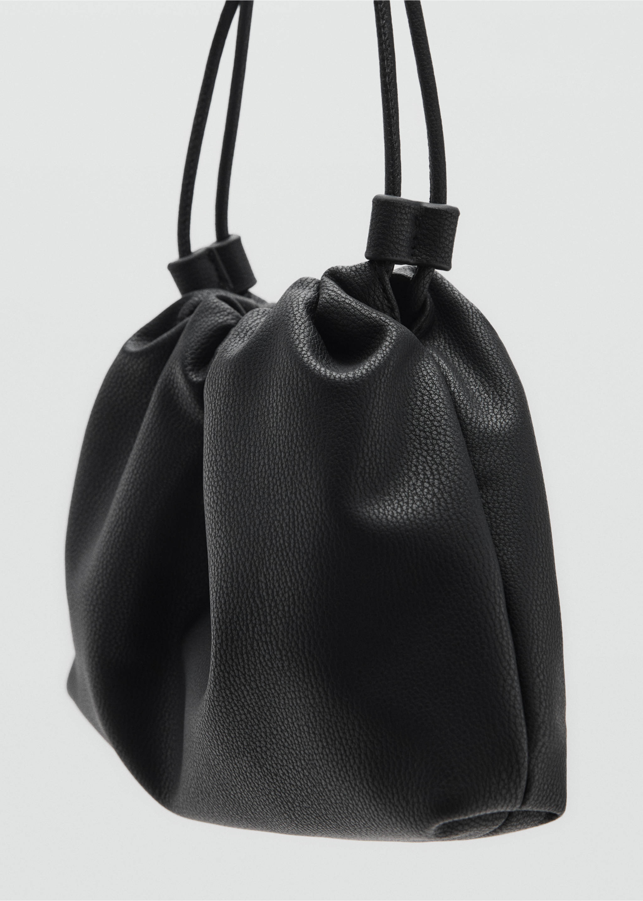 Faux-leather bucket handbag - Details of the article 2, Black. Ref: 17087772-00.