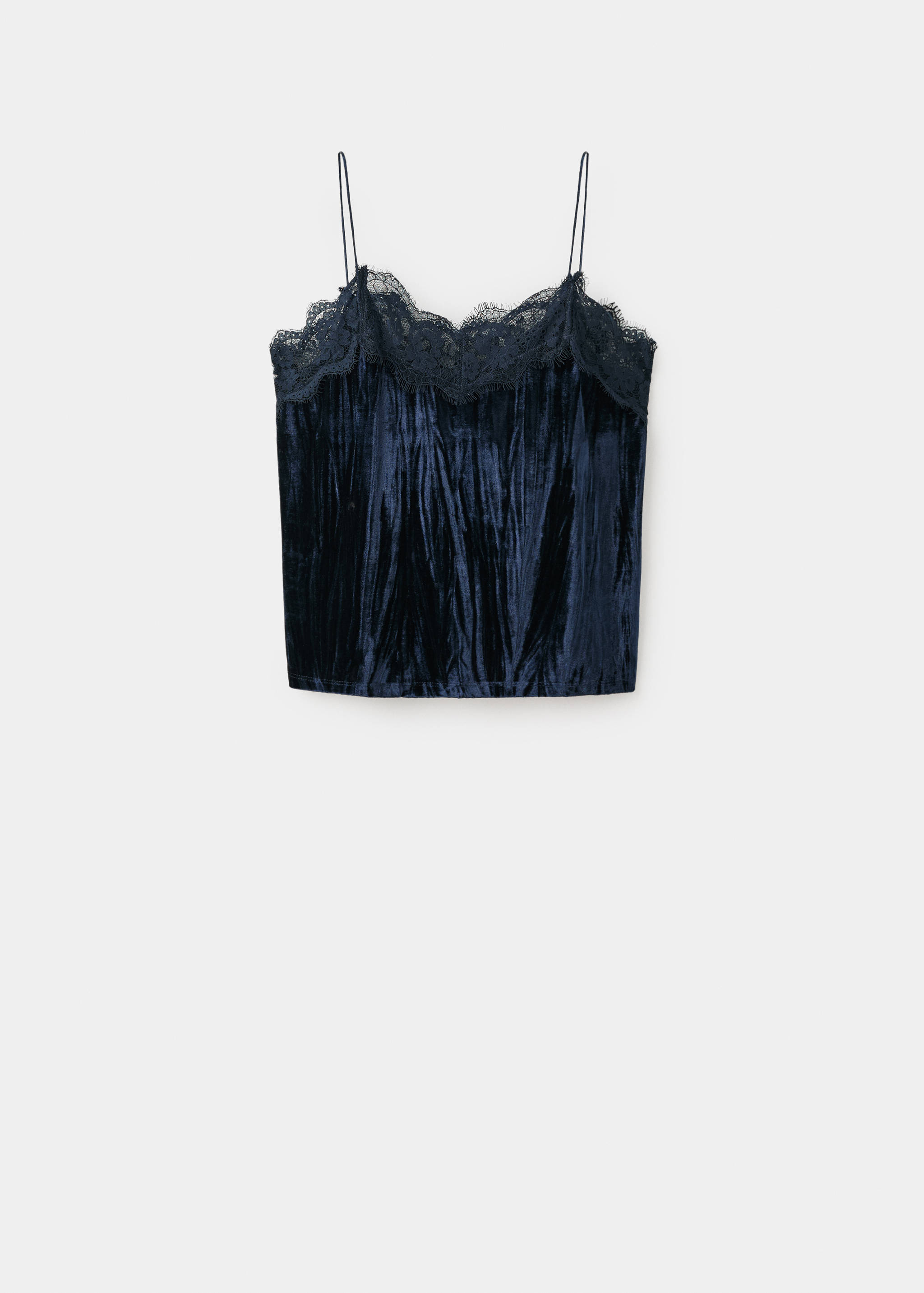 Sametový top s krajkou - Zboží bez modelu