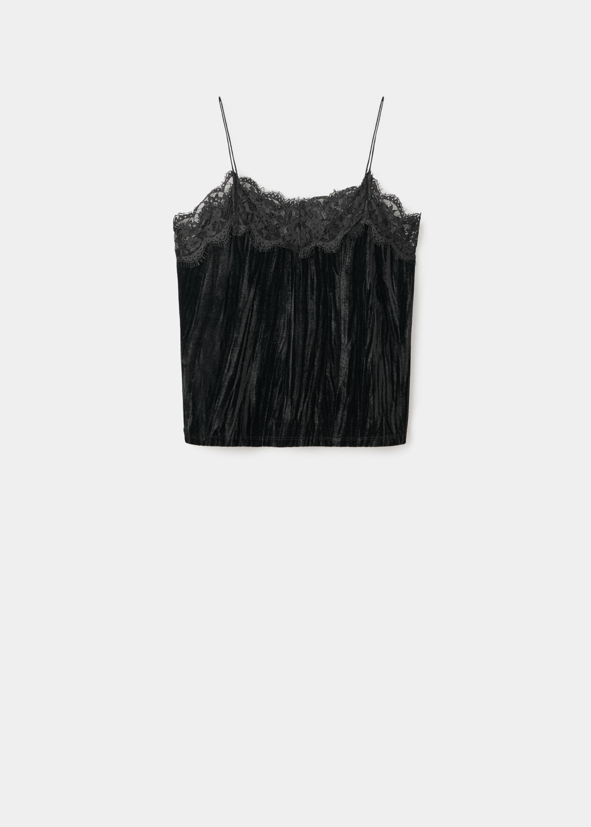 Sametový top s krajkou - Zboží bez modelu