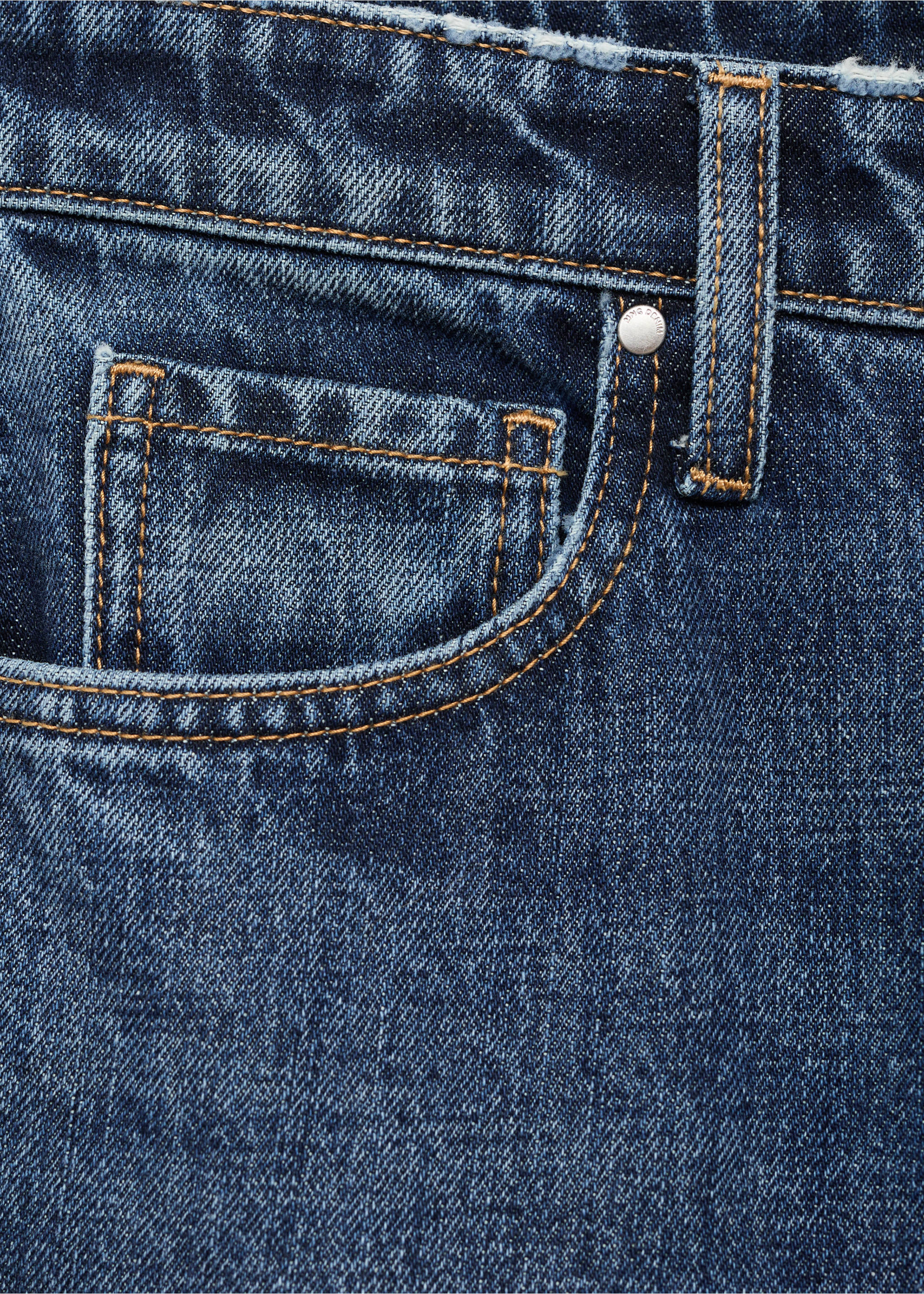 Straight-leg jeans with openings - Details of the article 0, Dark Blue. Ref: 17087788-00.
