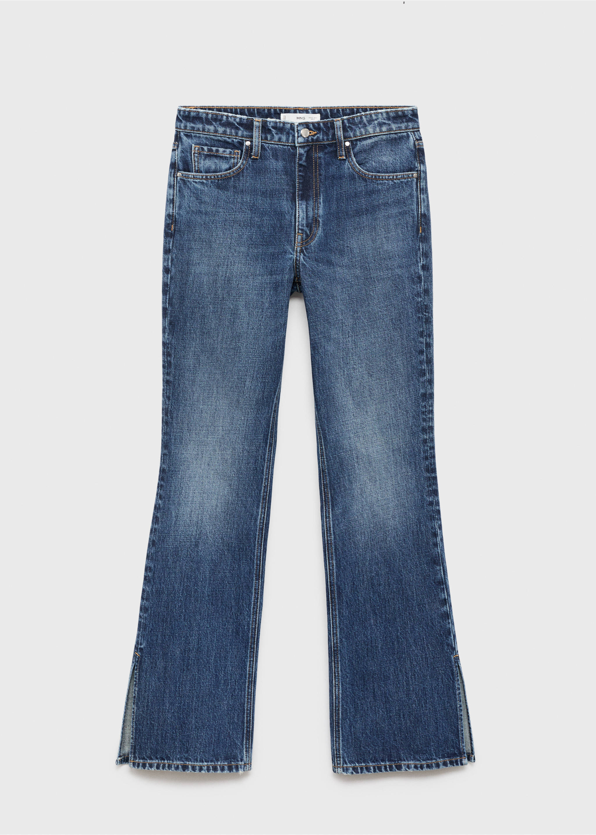 Straight-leg jeans with openings - Article without model, Dark Blue. Ref: 17087788-00.