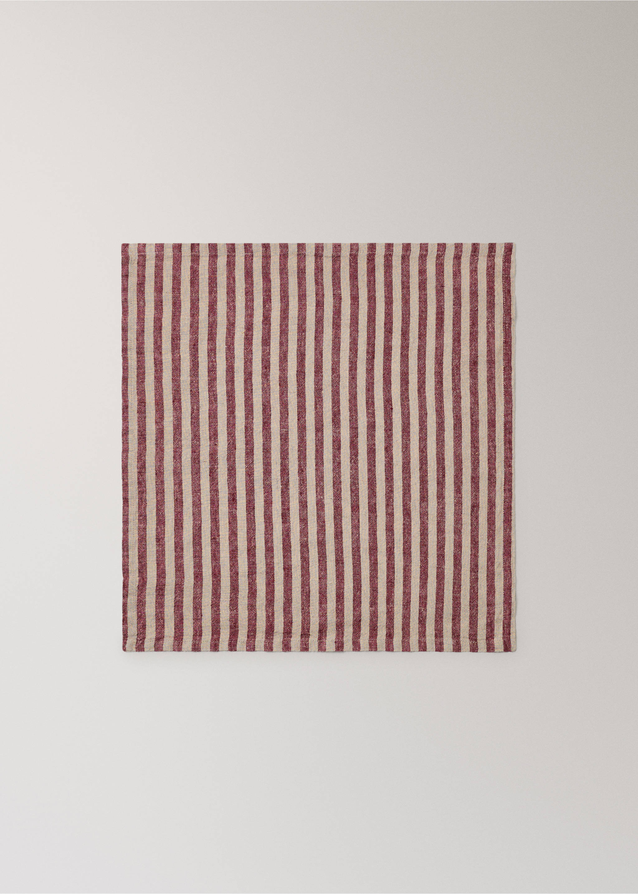 Striped linen napkins - Article without model, Red. Ref: 17087789-00.