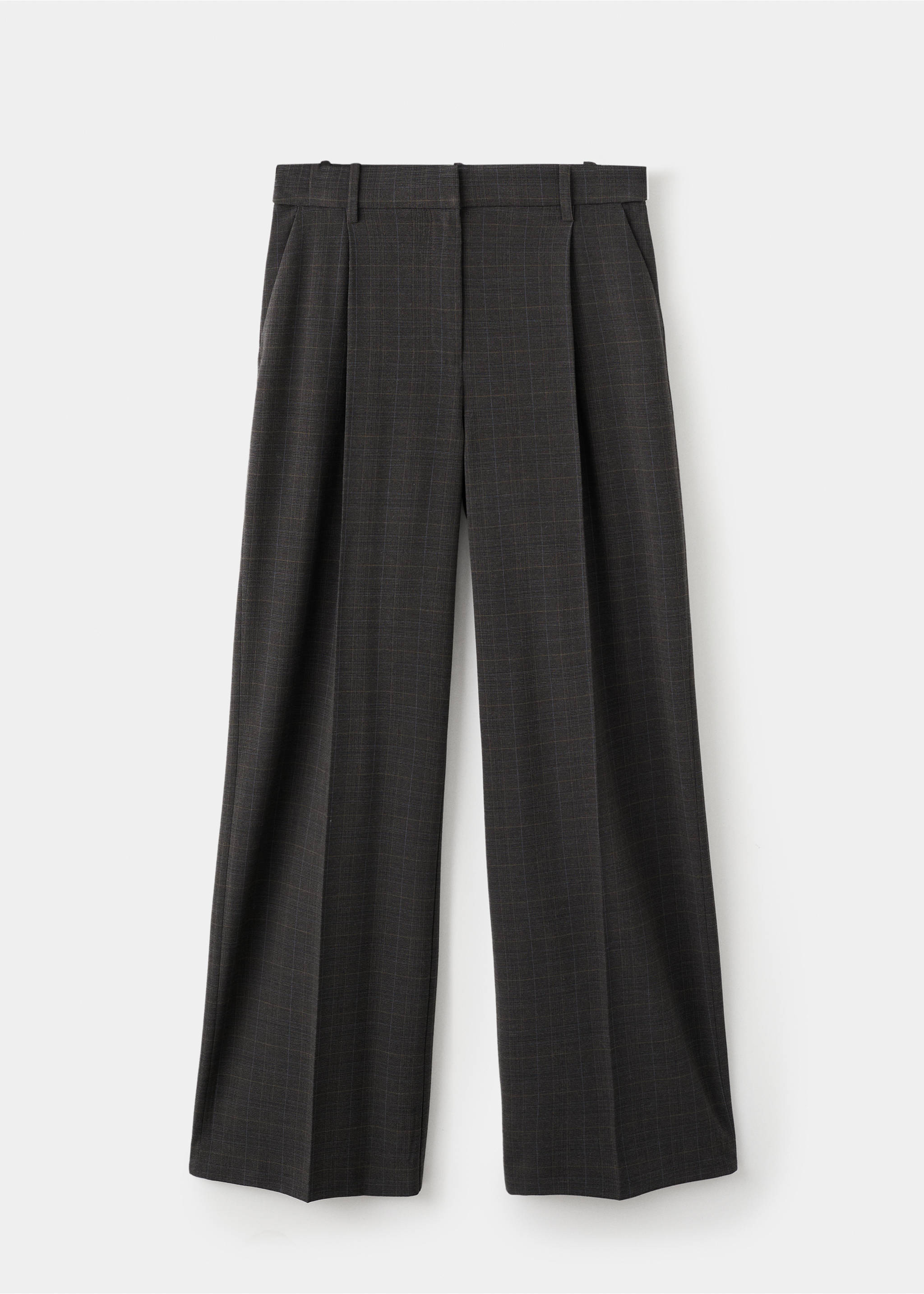 Pantalon à carreaux à pinces - Article sans modèle, Marron. Ref: 17087792-00.