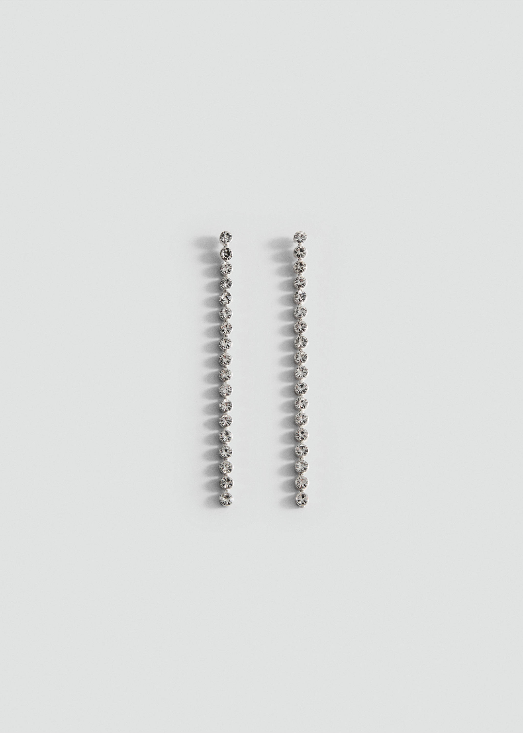 Long crystal earrings - Article without model, Silver. Ref: 17087803-00.