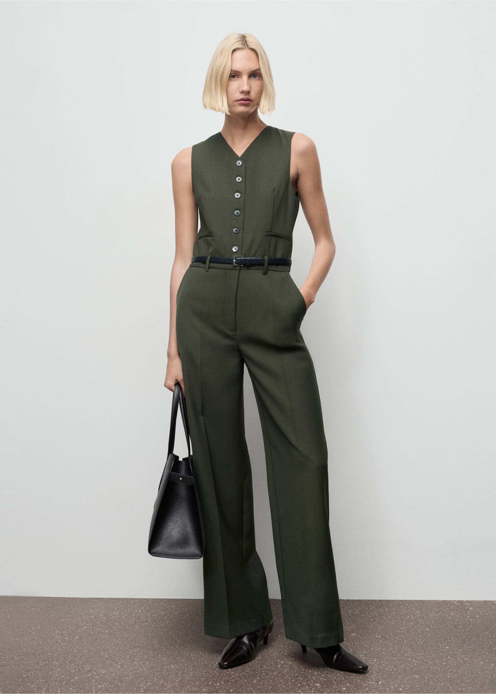 Suit-style jumpsuit with suit - General plane, Khaki. Ref: 17087809-00.