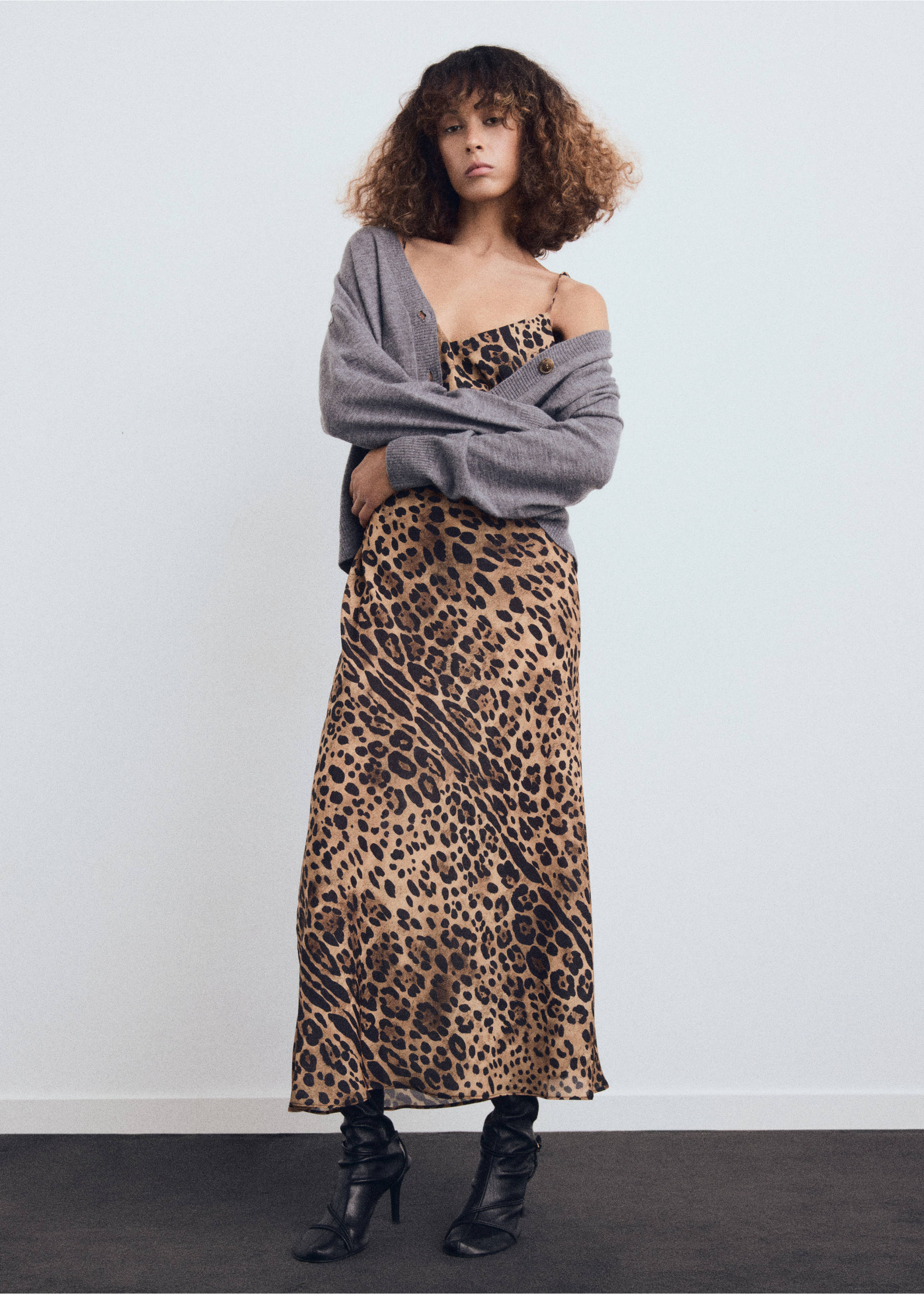 Leopard-print open-back dress - General plane, Brown. Ref: 17087816-00.