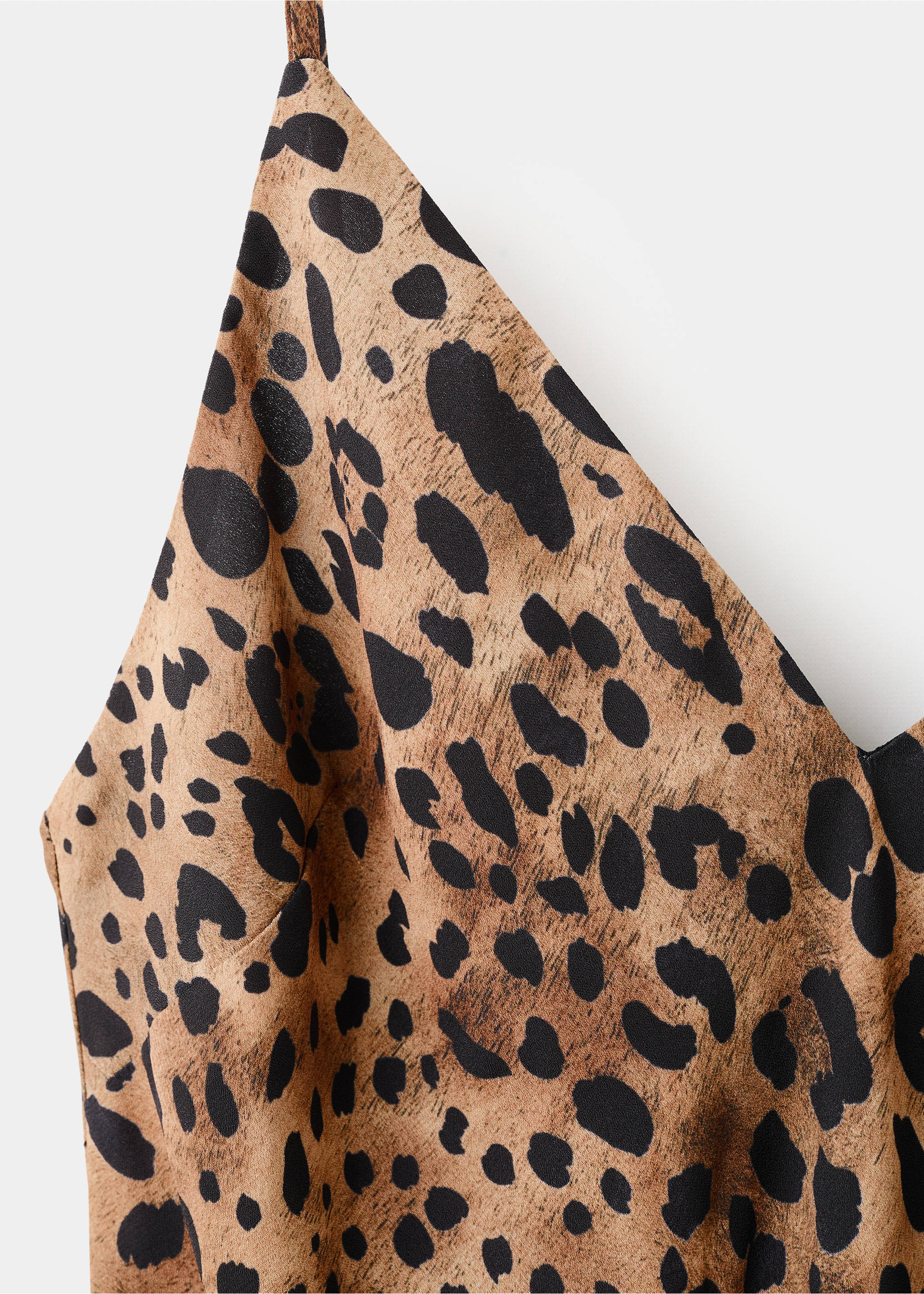 Leopard-print open-back dress - Details of the article 8, Brown. Ref: 17087816-00.