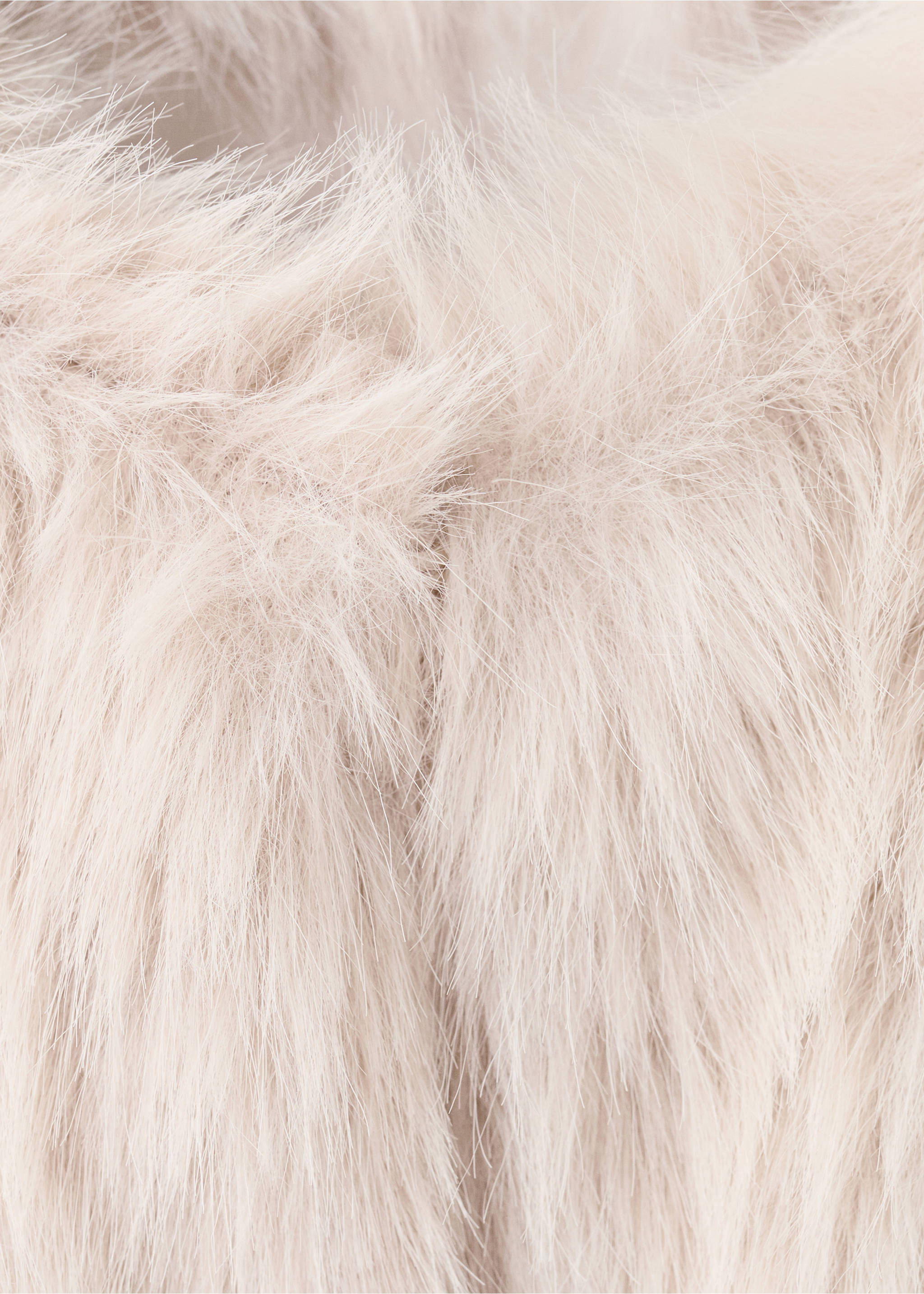 Fur-effect cape gilet - Details of the article 8, Beige. Ref: 17087882-00.
