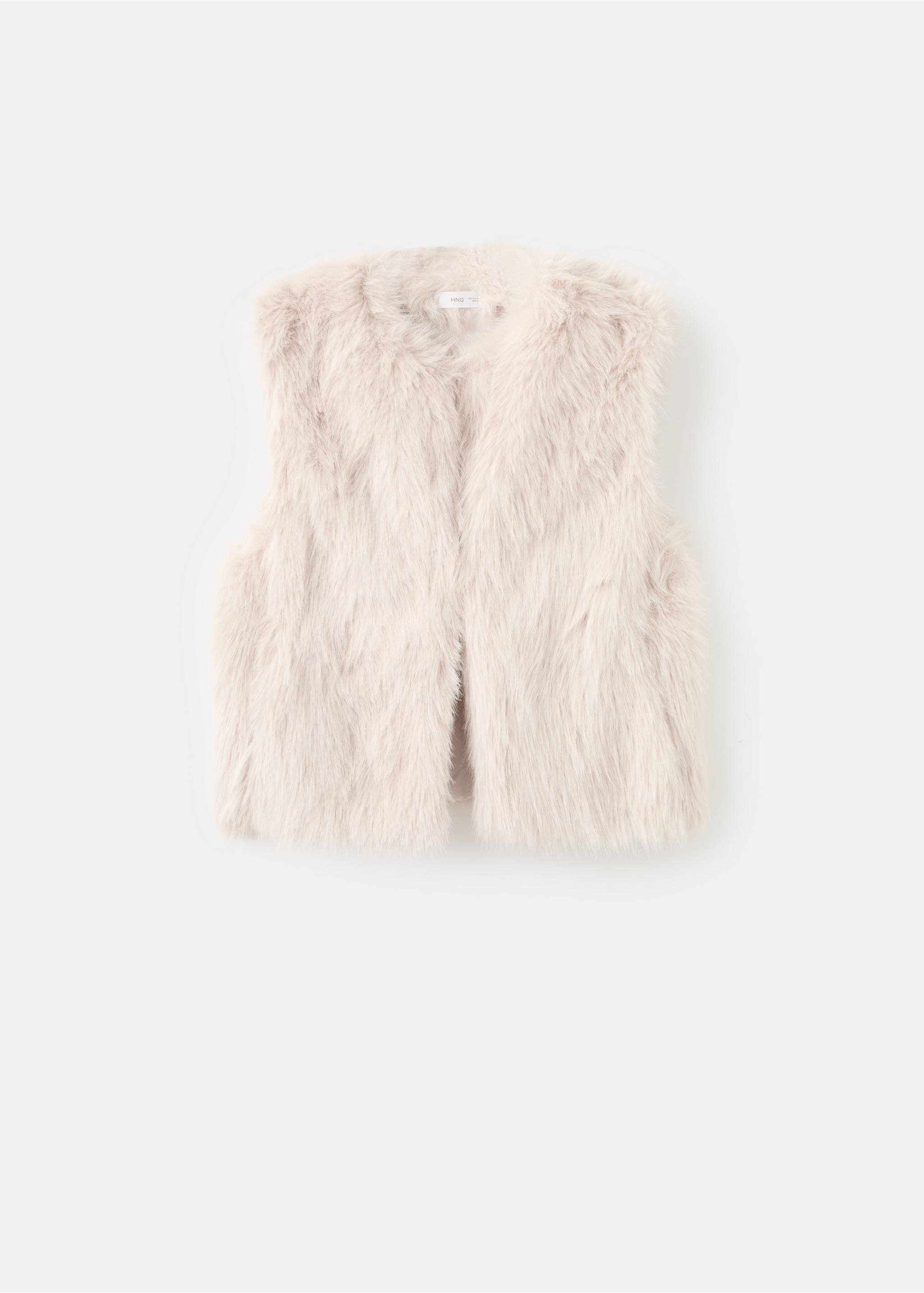 Fur-effect cape gilet - Article without model, Beige. Ref: 17087882-00.