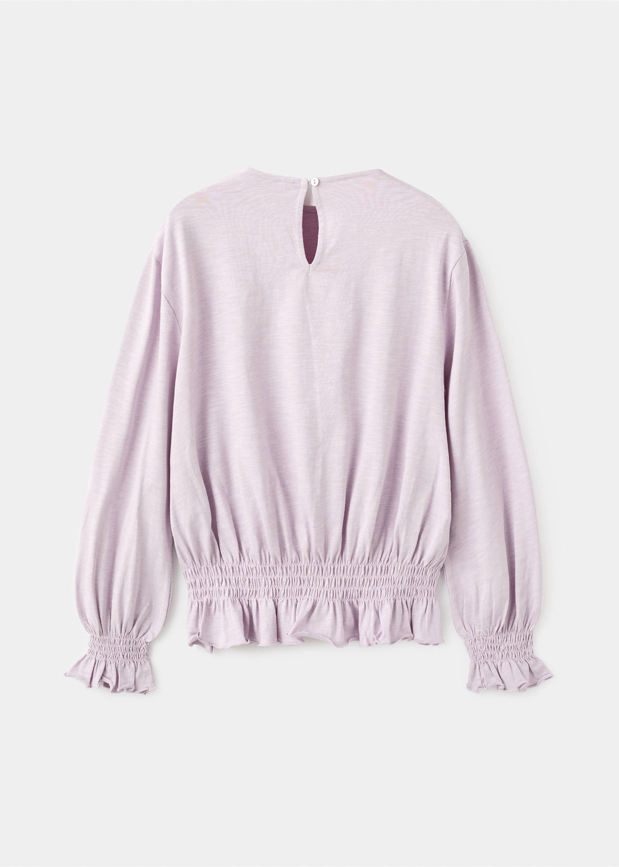 T-shirt with gathered details - Reverse of the article, Light/Pastel Purple. Ref: 17087887-00.
