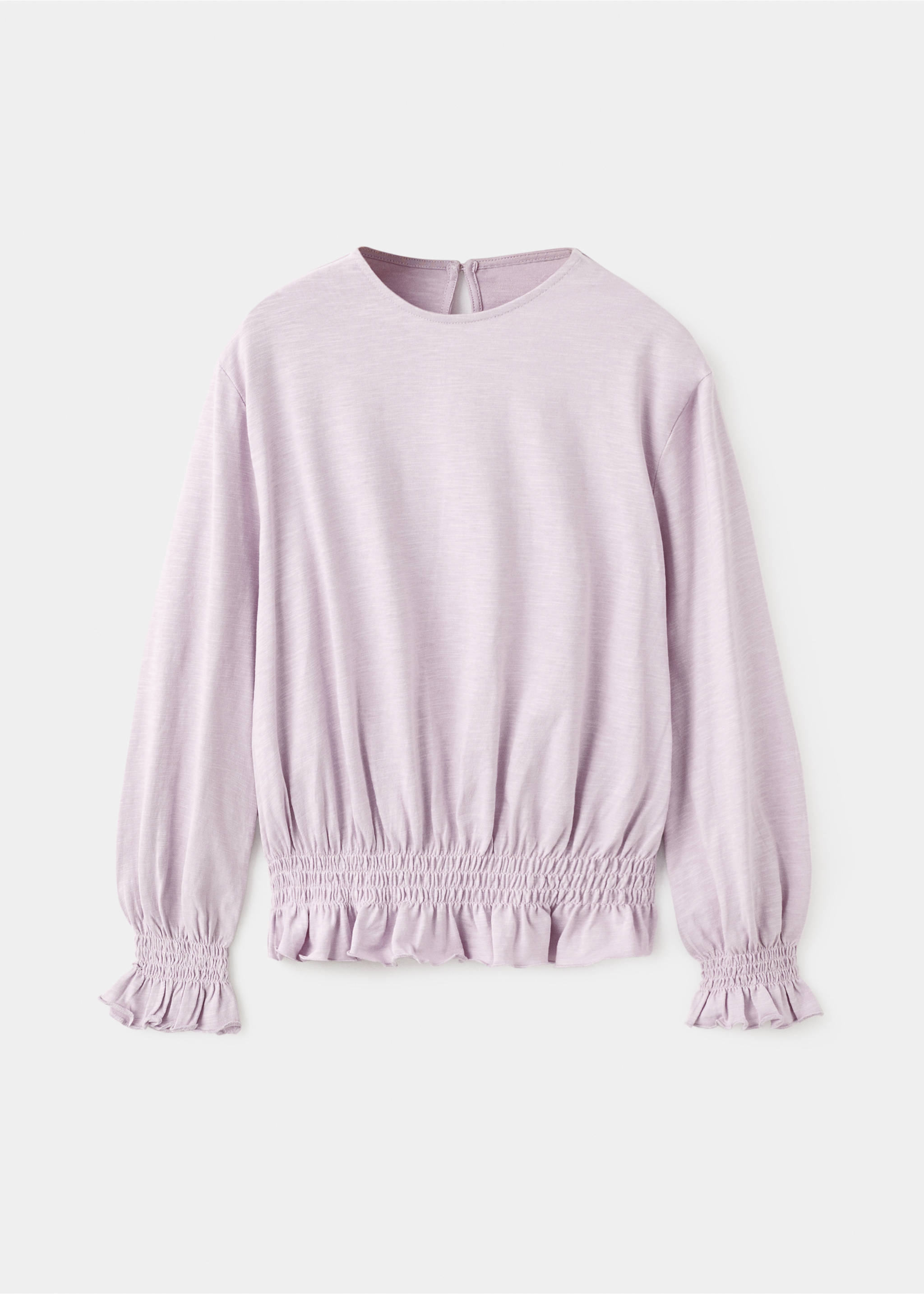 T-Shirt mit Raffdetails - Artikel ohne Model, Helllila/Pastelllila. Ref: 17087887-00.
