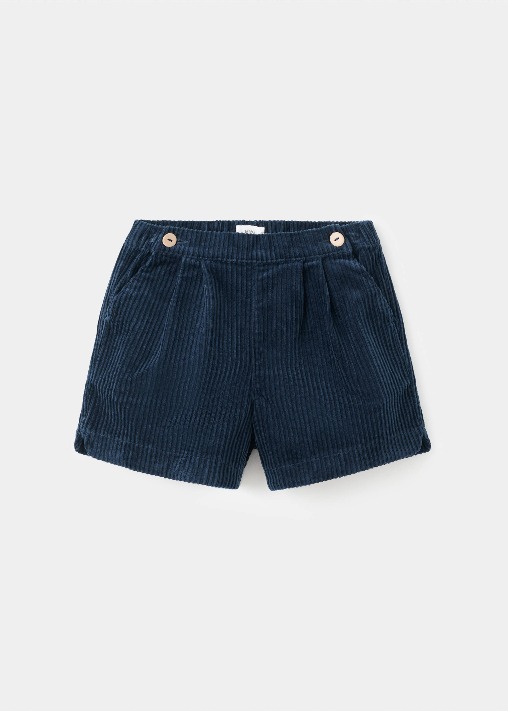 Corduroy shorts with buttons - Article without model, Navy. Ref: 17087889-00.