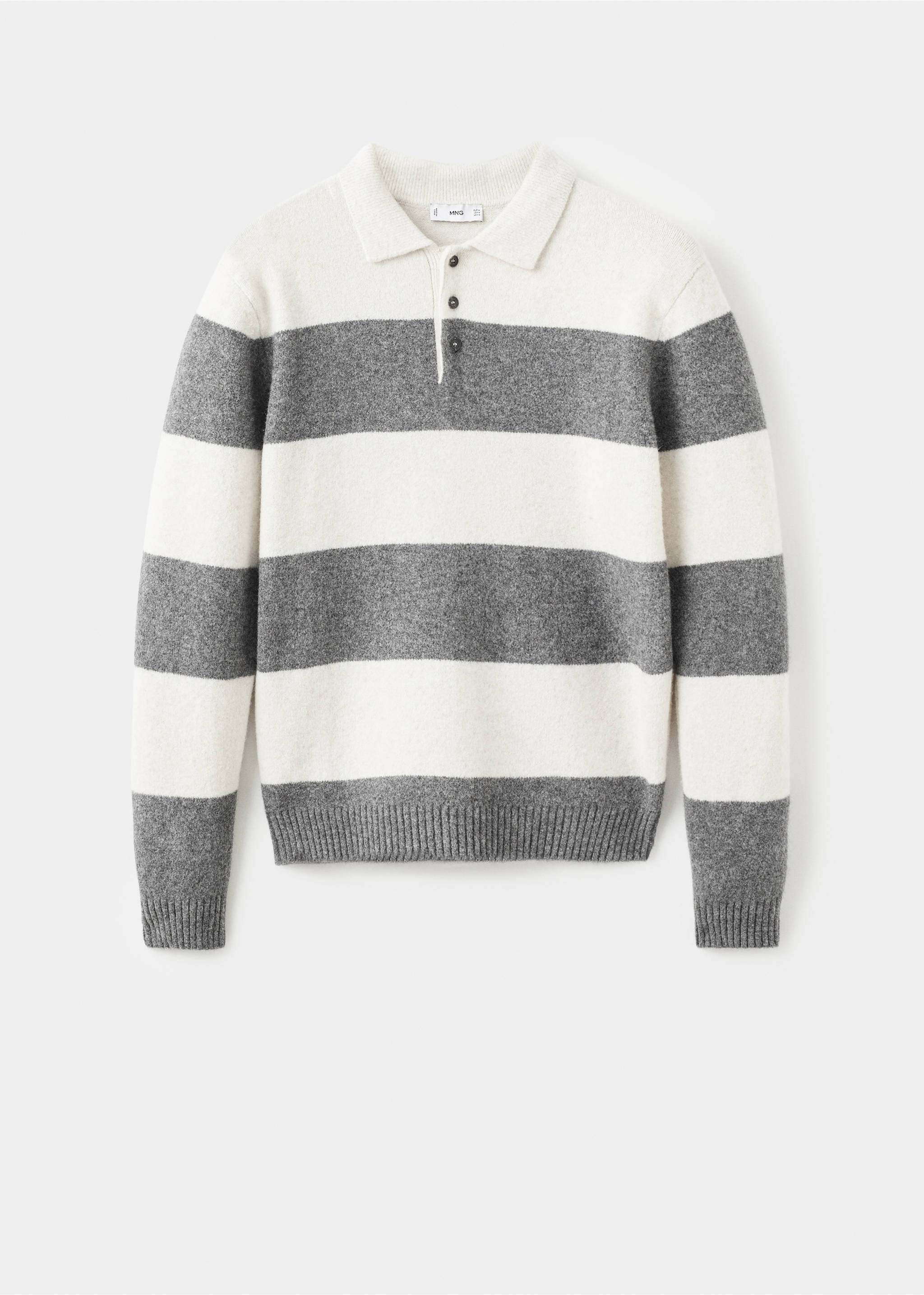 Knitted wool blend polo sweater - Article without model, Ecru. Ref: 17087895-00.