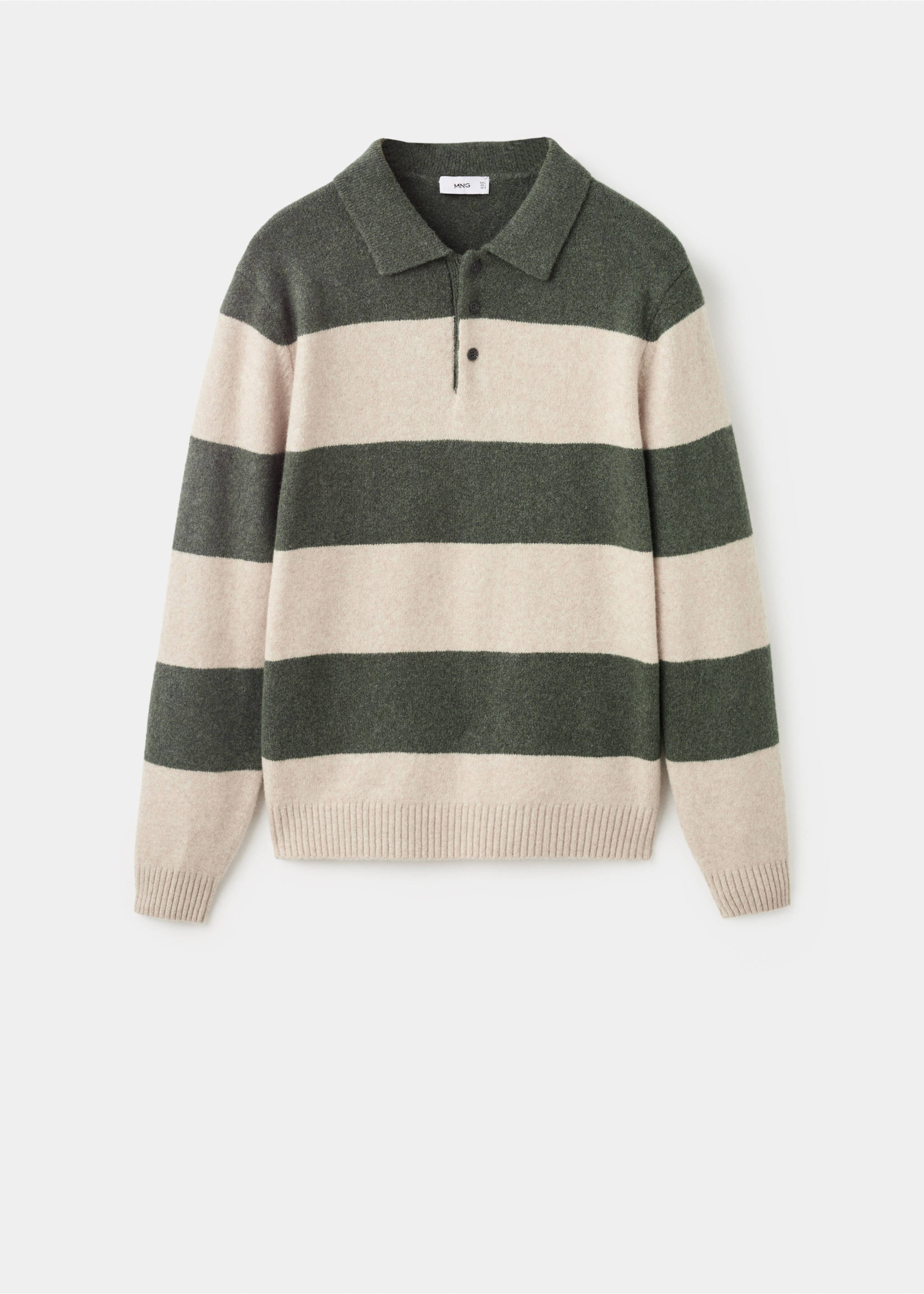 Knitted wool blend polo sweater - Article without model, Dark Green. Ref: 17087895-00.