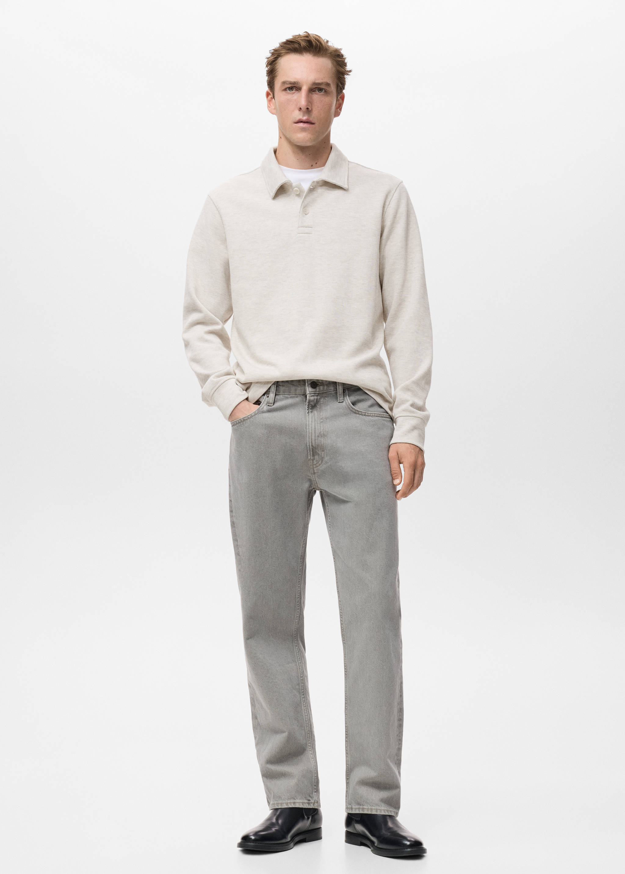 Regular-Fit-Polo-Sweatshirt - Allgemeine Ansicht