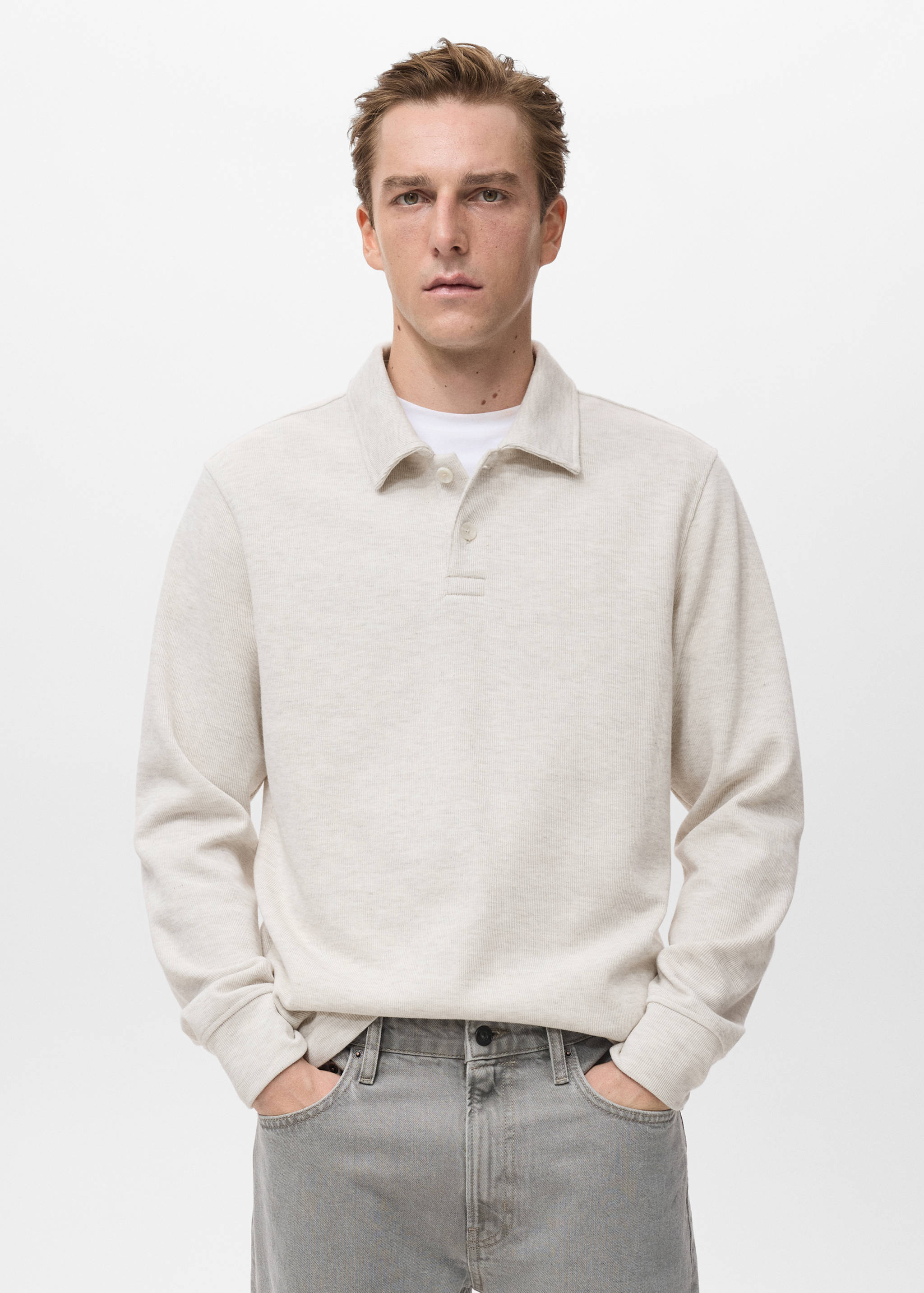 Regular-Fit-Polo-Sweatshirt - Mittlere Ansicht