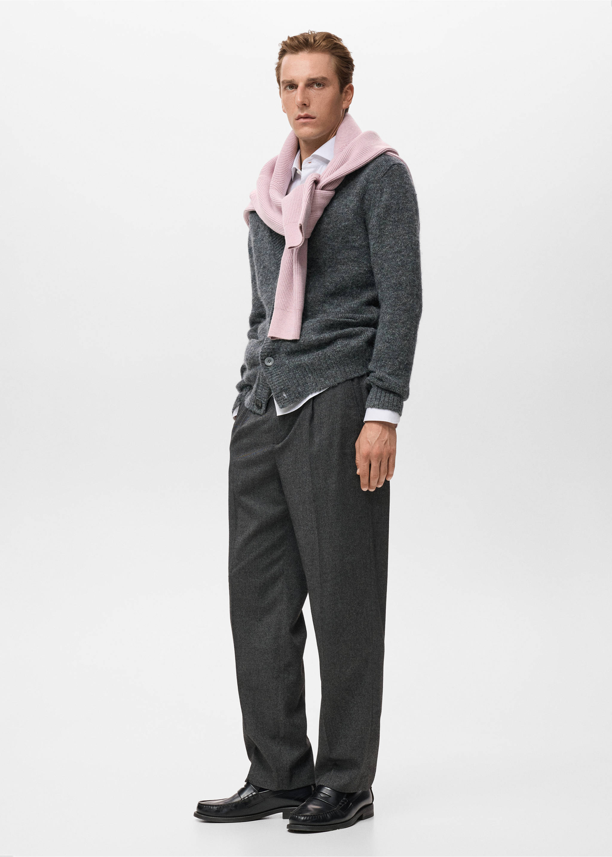 Knitted button cardigan - Details of the article 2, Indigo Blue. Ref: 17087898-00.