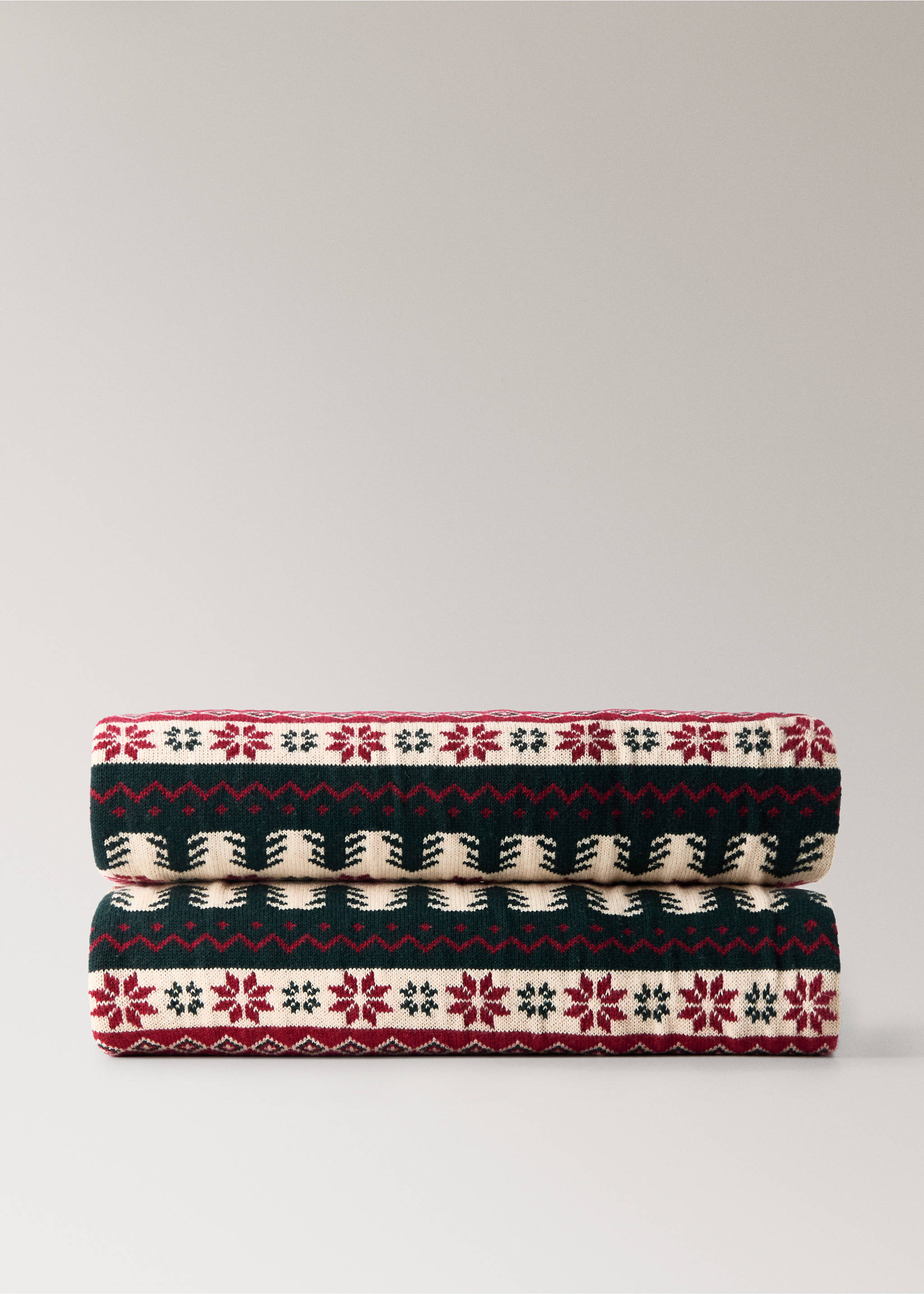 Children's jacquard wool blanket with Christmas design - Article without model, Red. Ref: 17087901-00.