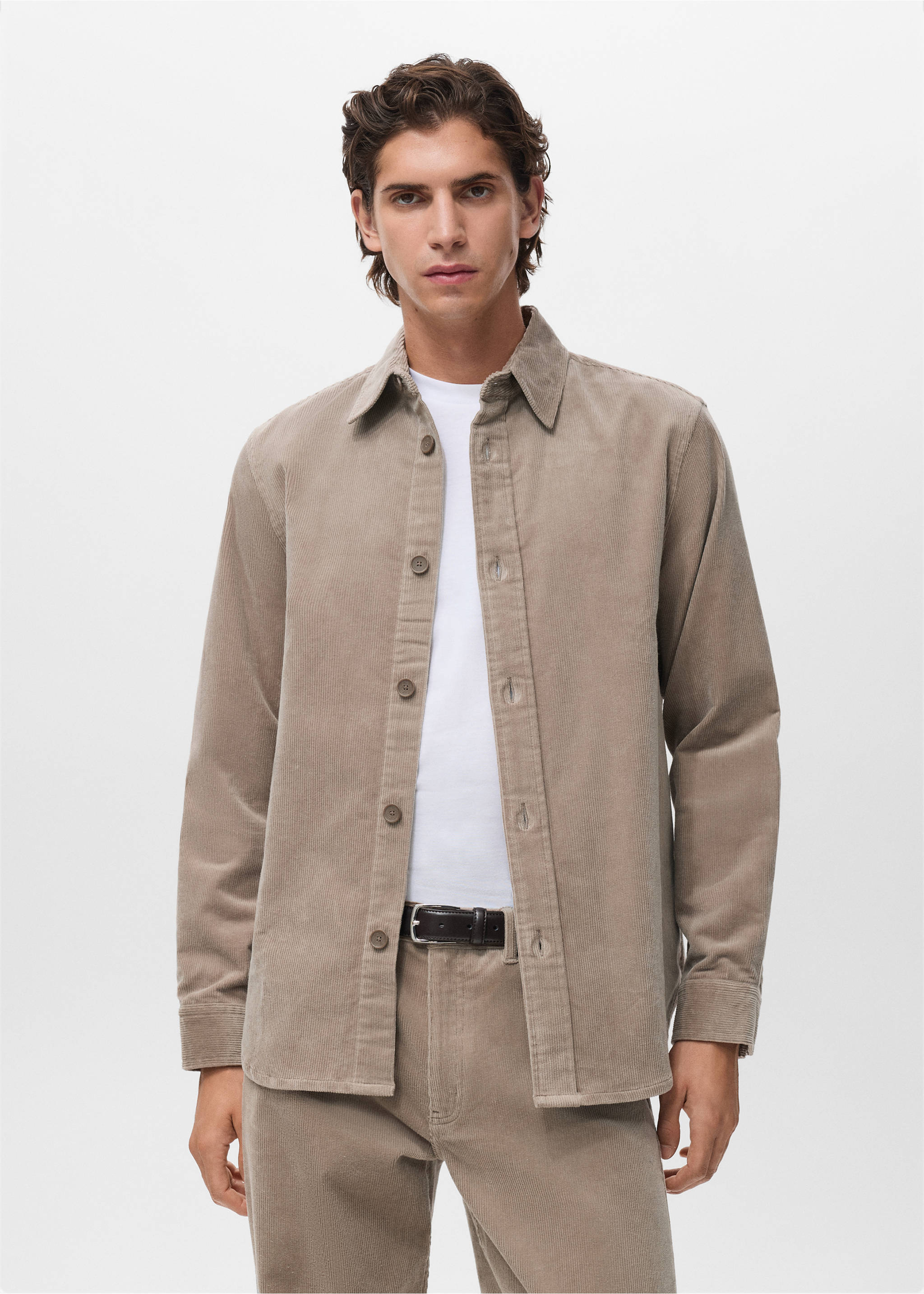 Cord-Overshirt aus Baumwolle - Mittlere Ansicht, Braun. Ref: 17087904-00.