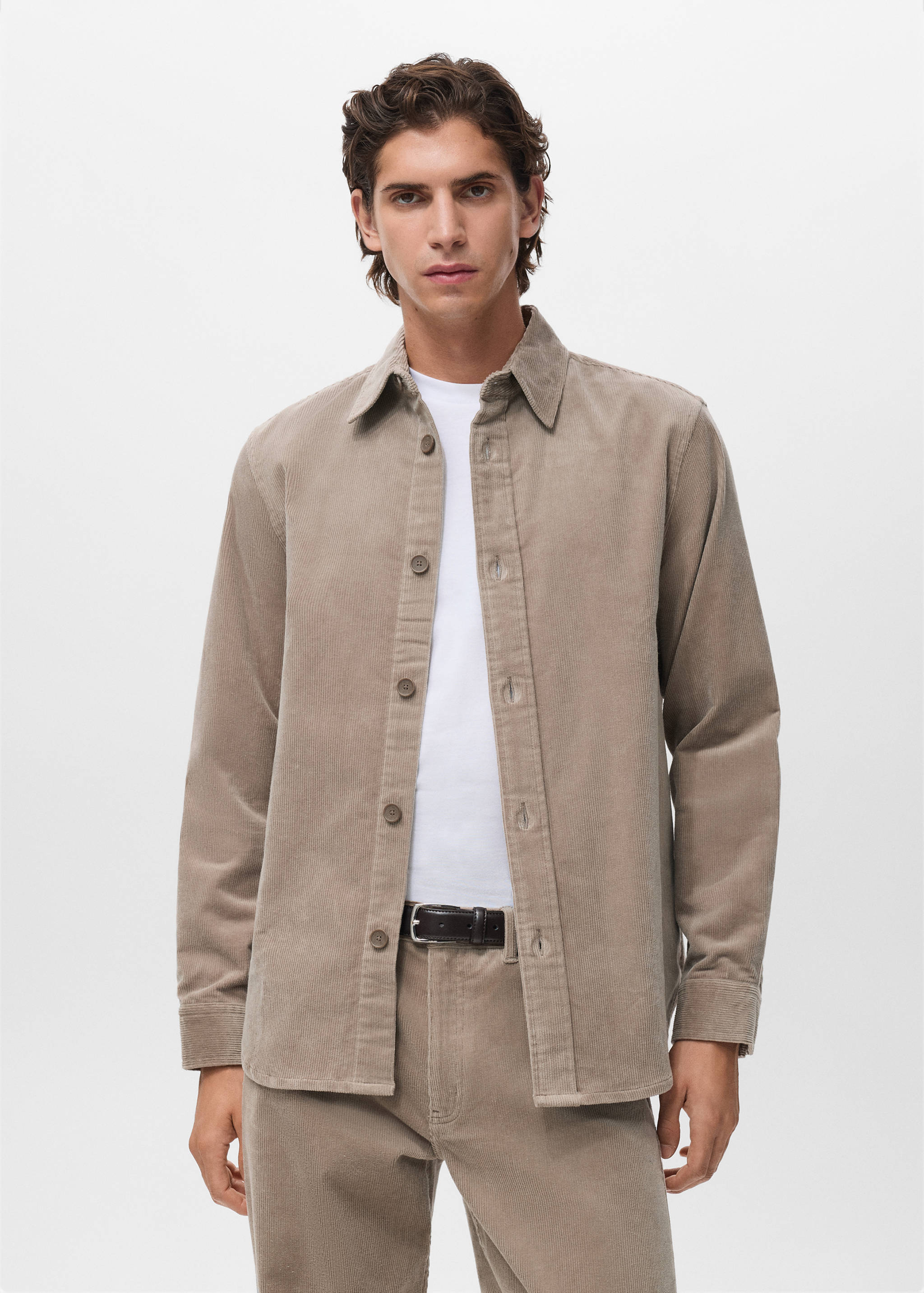 Cord-Overshirt aus Baumwolle - Mittlere Ansicht