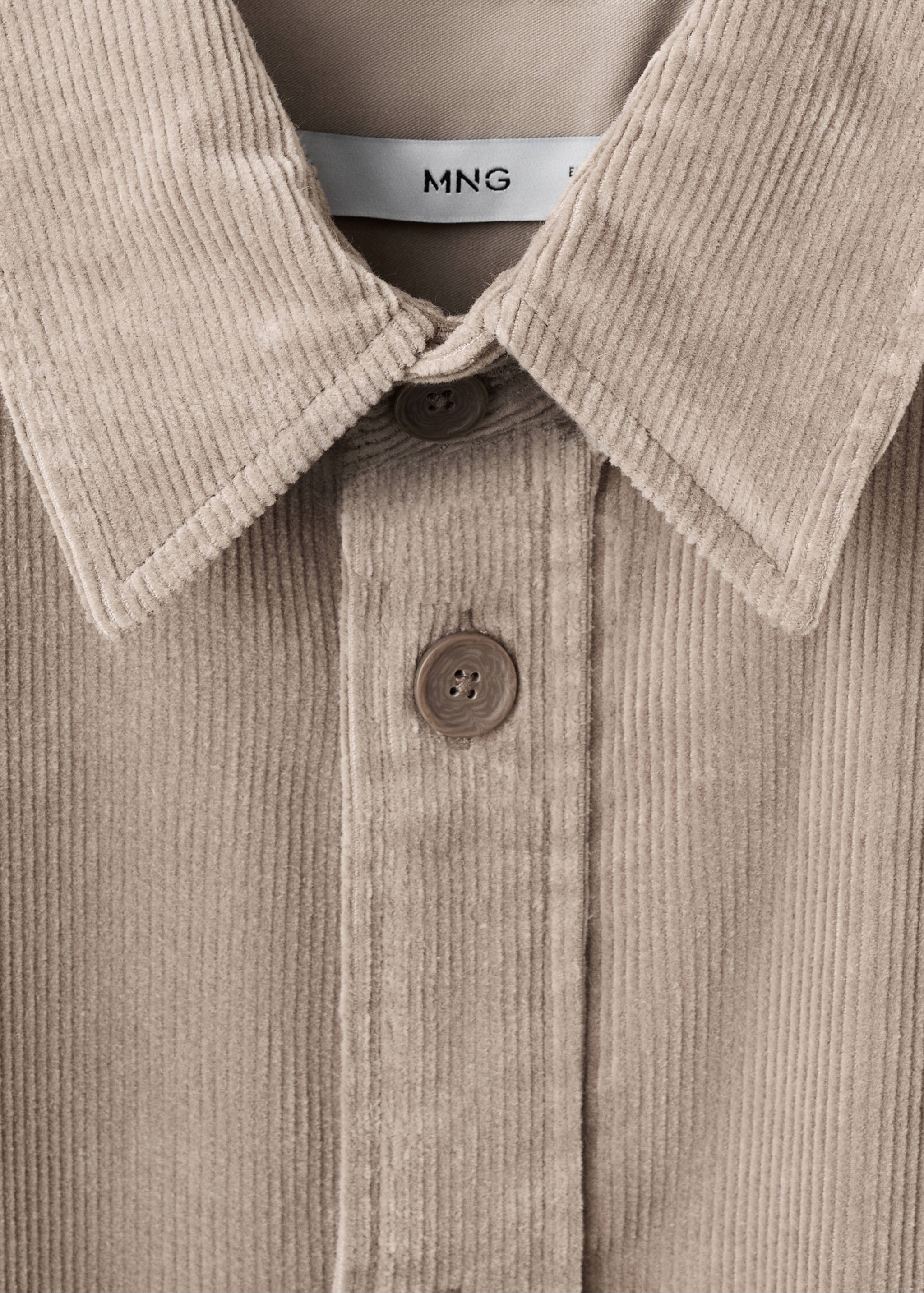 Cord-Overshirt aus Baumwolle - Detail des Artikels 8, Braun. Ref: 17087904-00.