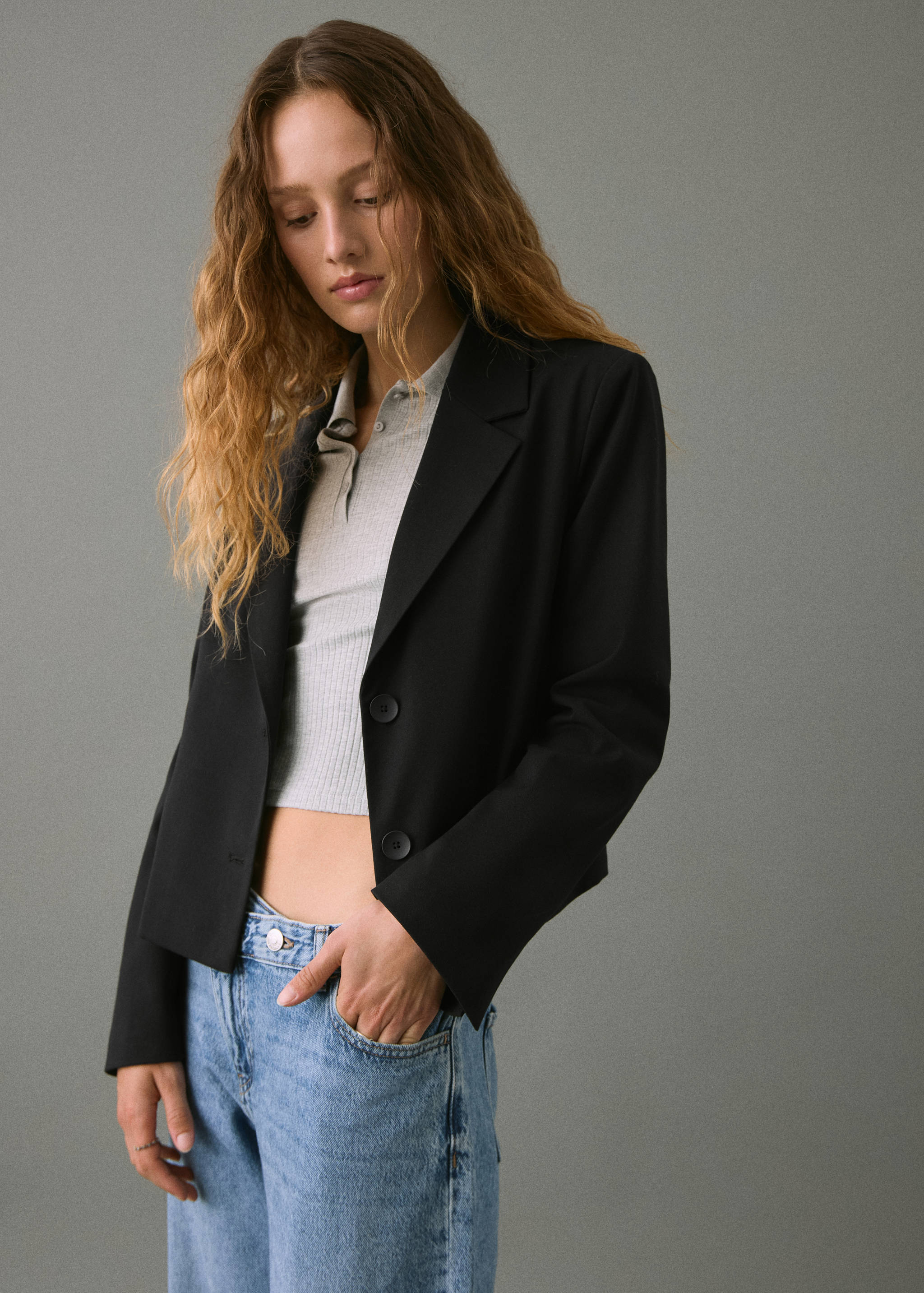 Blazer corta solapa - Plano medio