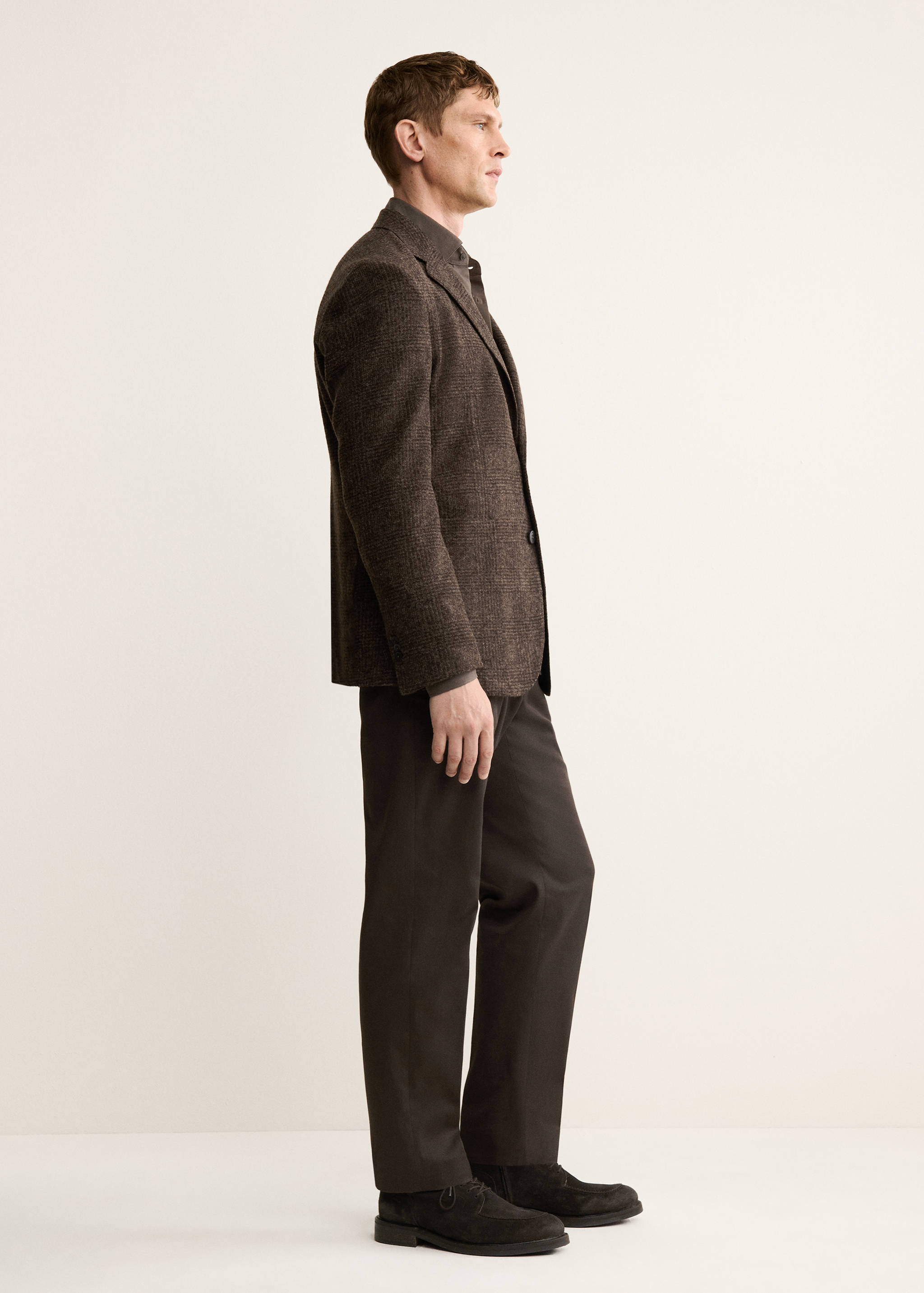 Slim-fit micro-check wool-blend jacket - Details of the article 2