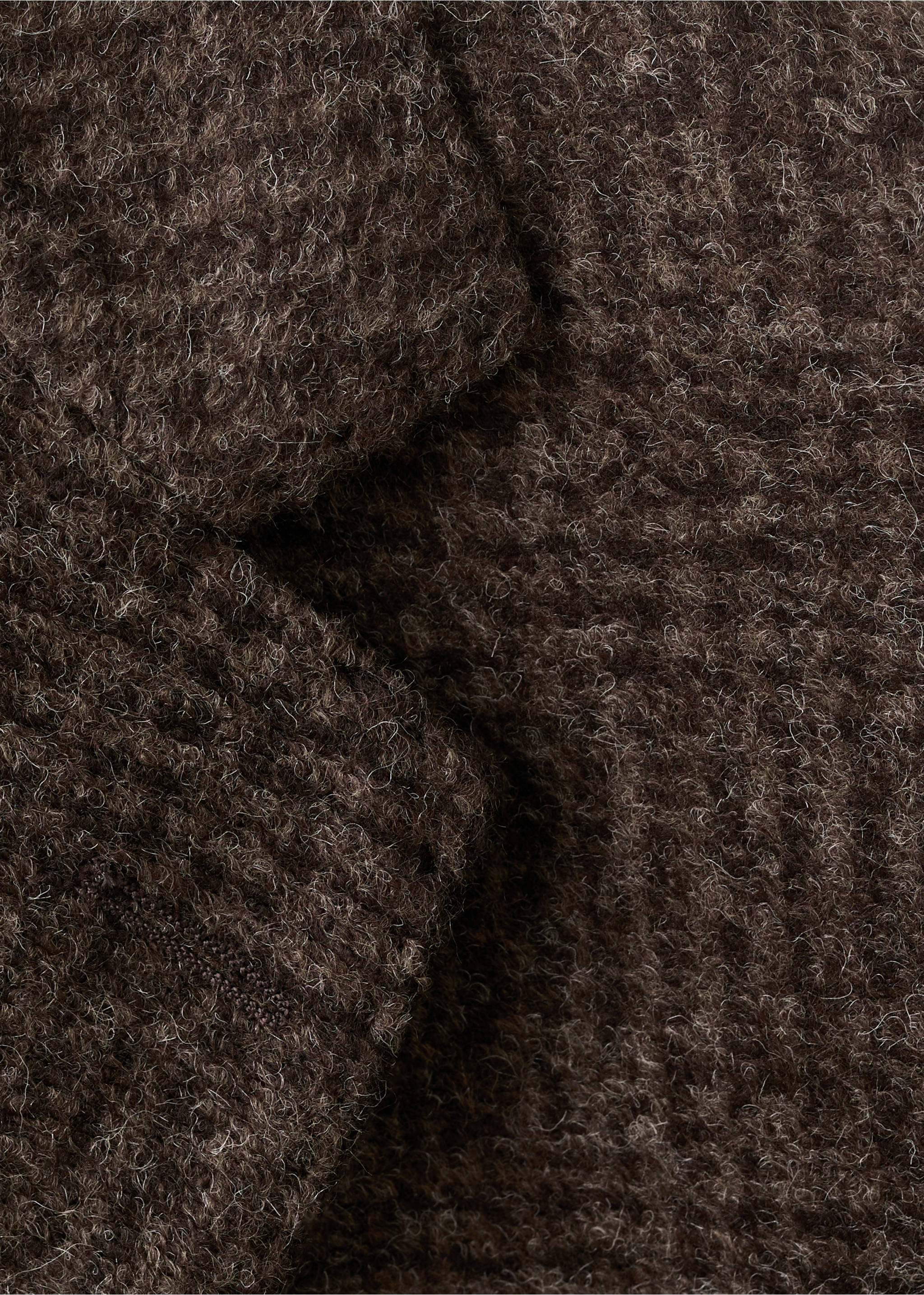 Slim-fit micro-check wool-blend jacket - Details of the article 0, Brown. Ref: 17088272-00.
