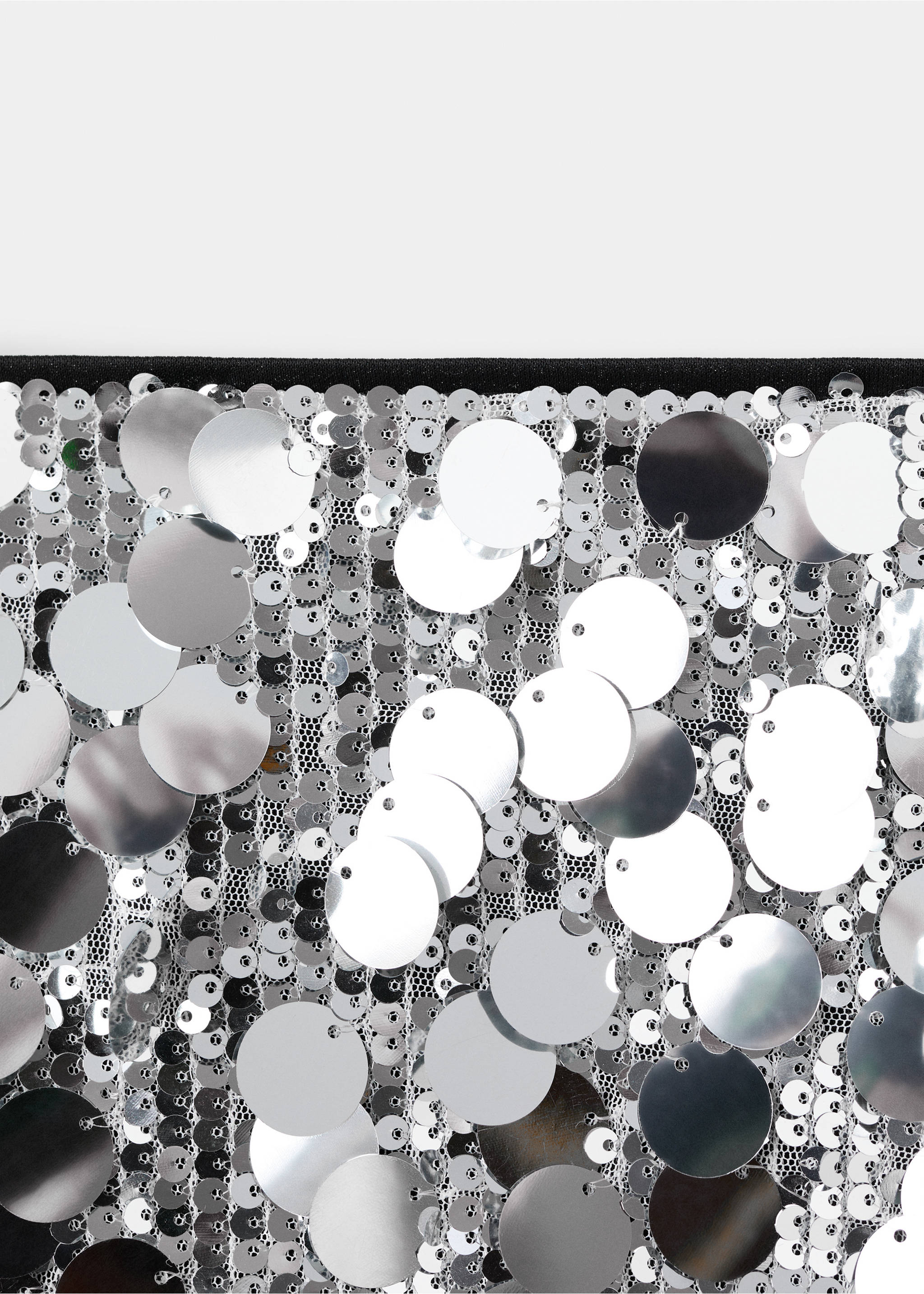 Sequin skirt - Details of the article 8, Silver. Ref: 17088274-00.